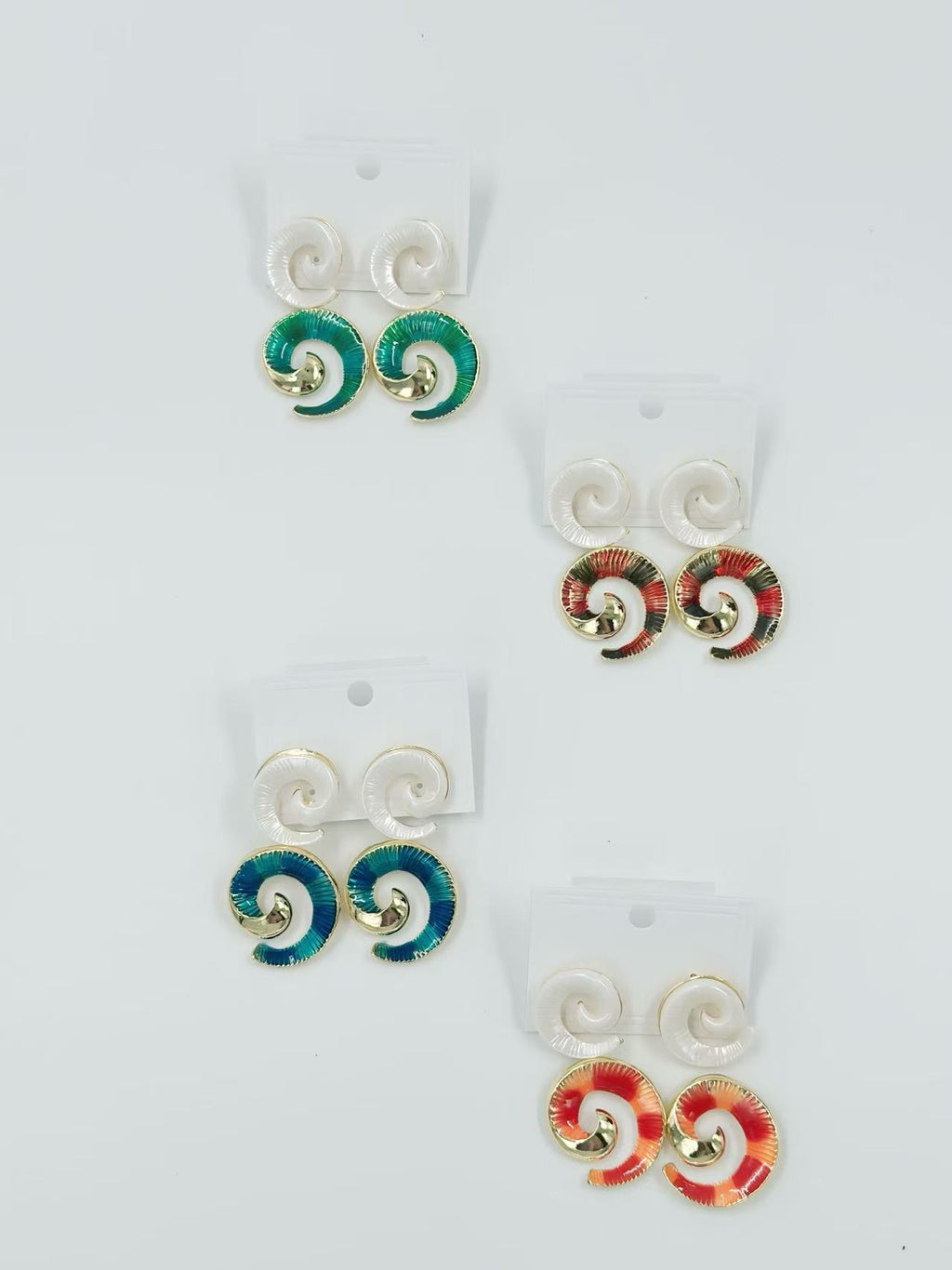 Spiral Shell-Inspired Drop Earrings