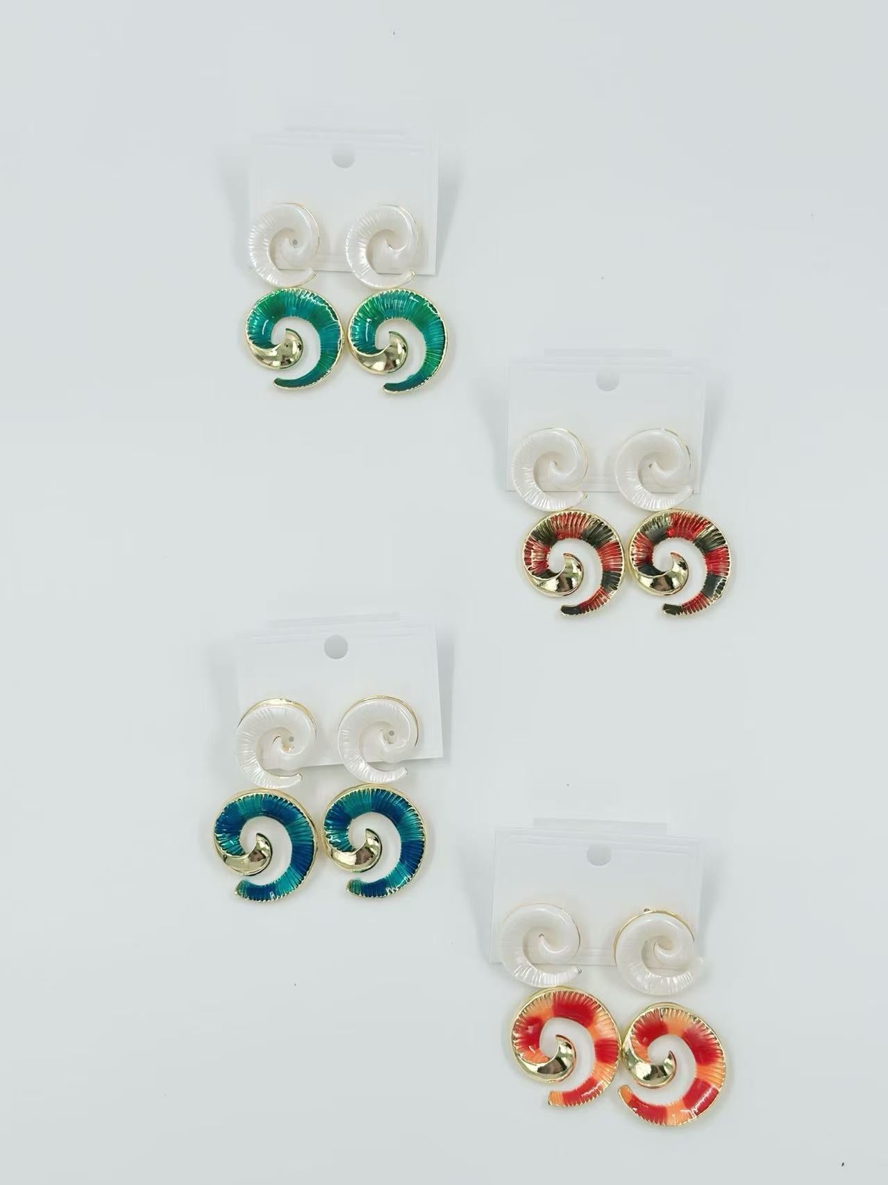 Spiral Shell-Inspired Drop Earrings