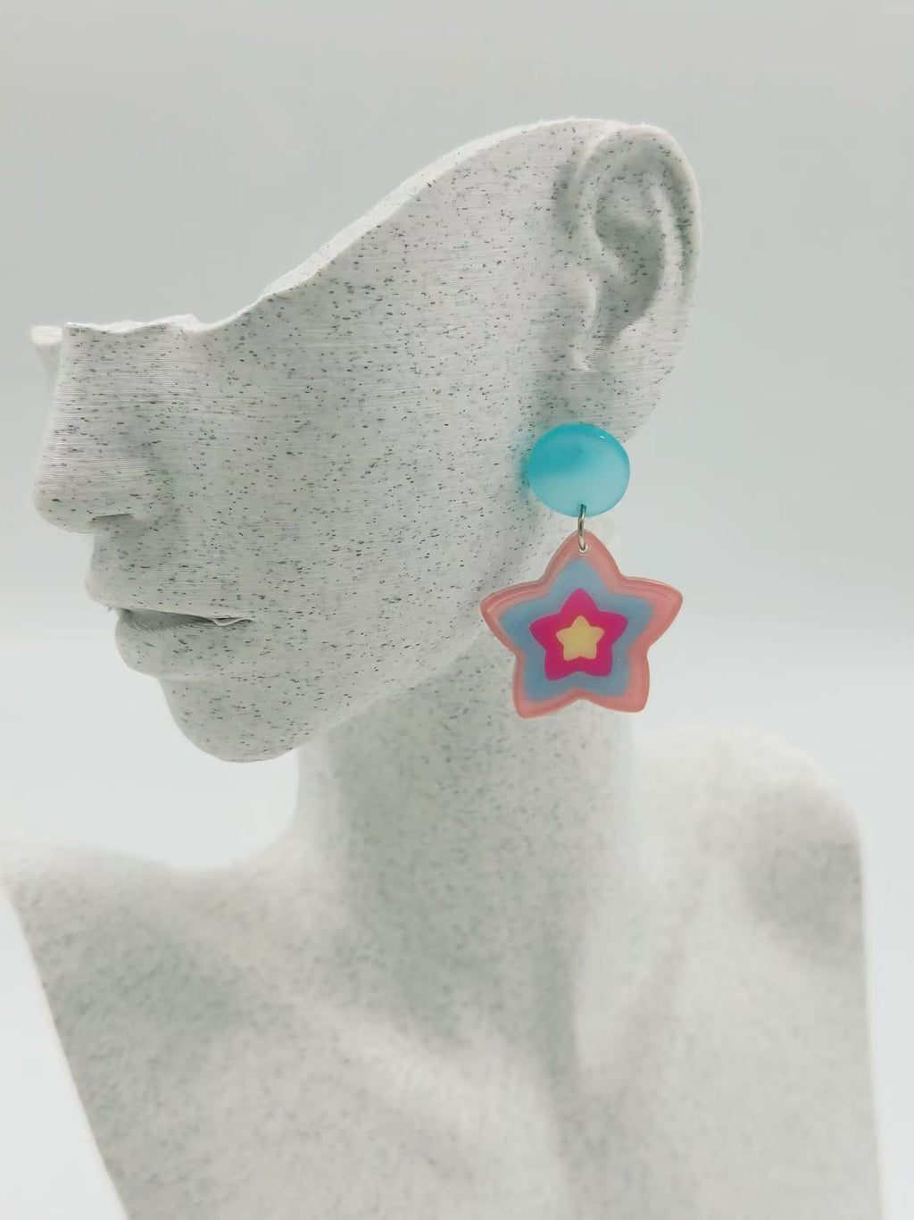 Colorful Layered Star Stud Earrings