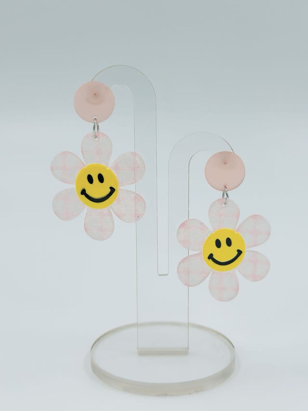 Smiley Face Daisy Stud Earrings