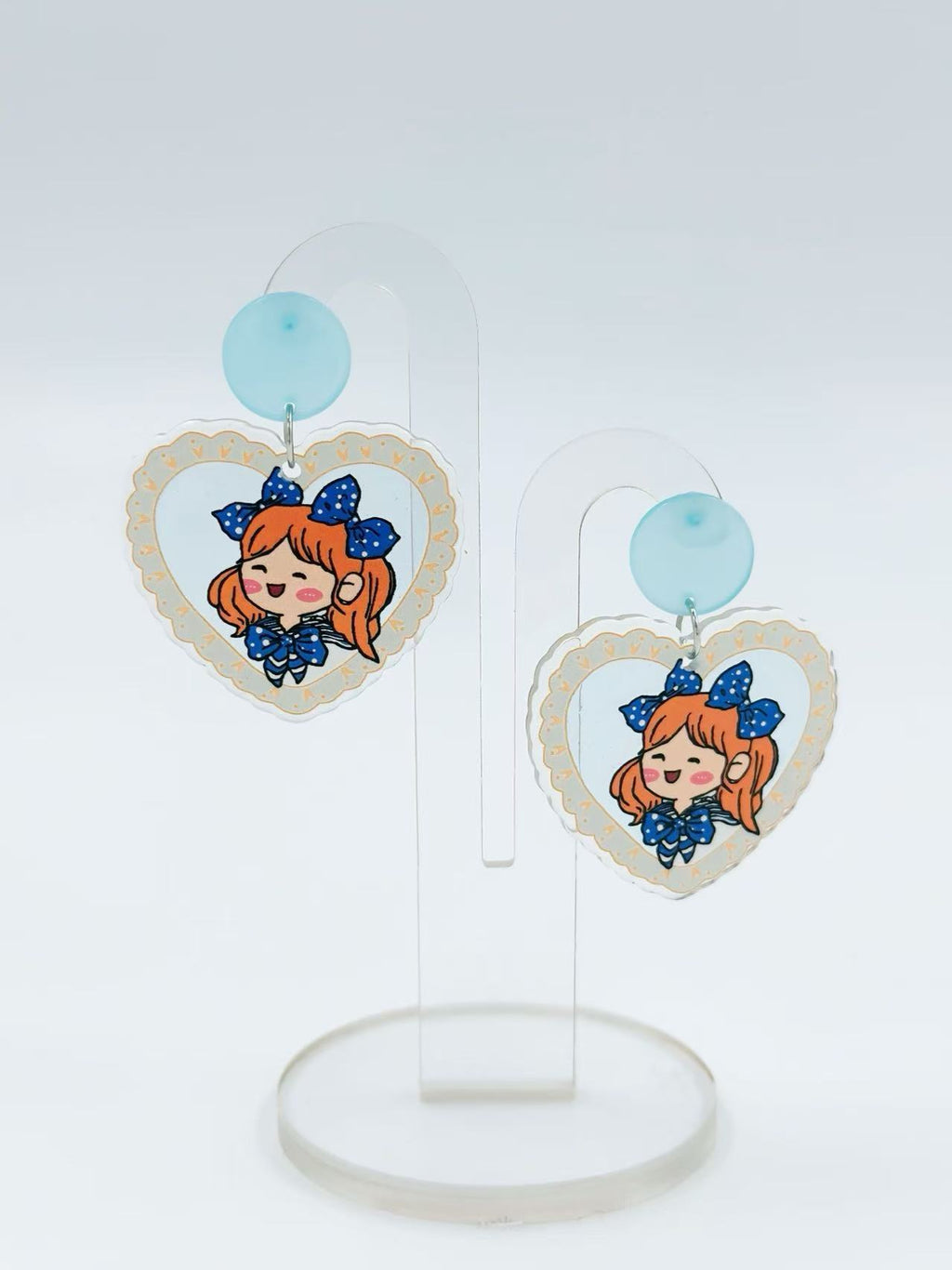 Kawaii Girl Heart Stud Earrings