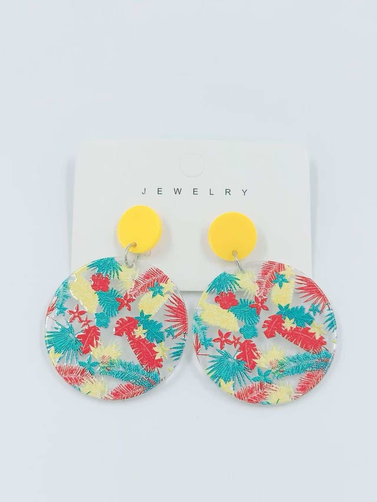 Tropical Fern Burst Statement Earrings