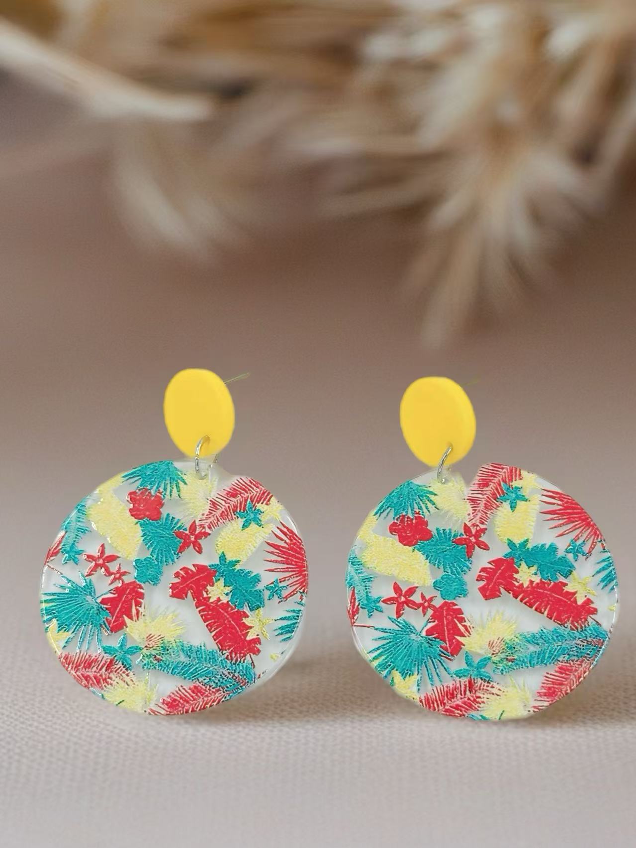 Tropical Fern Burst Statement Earrings