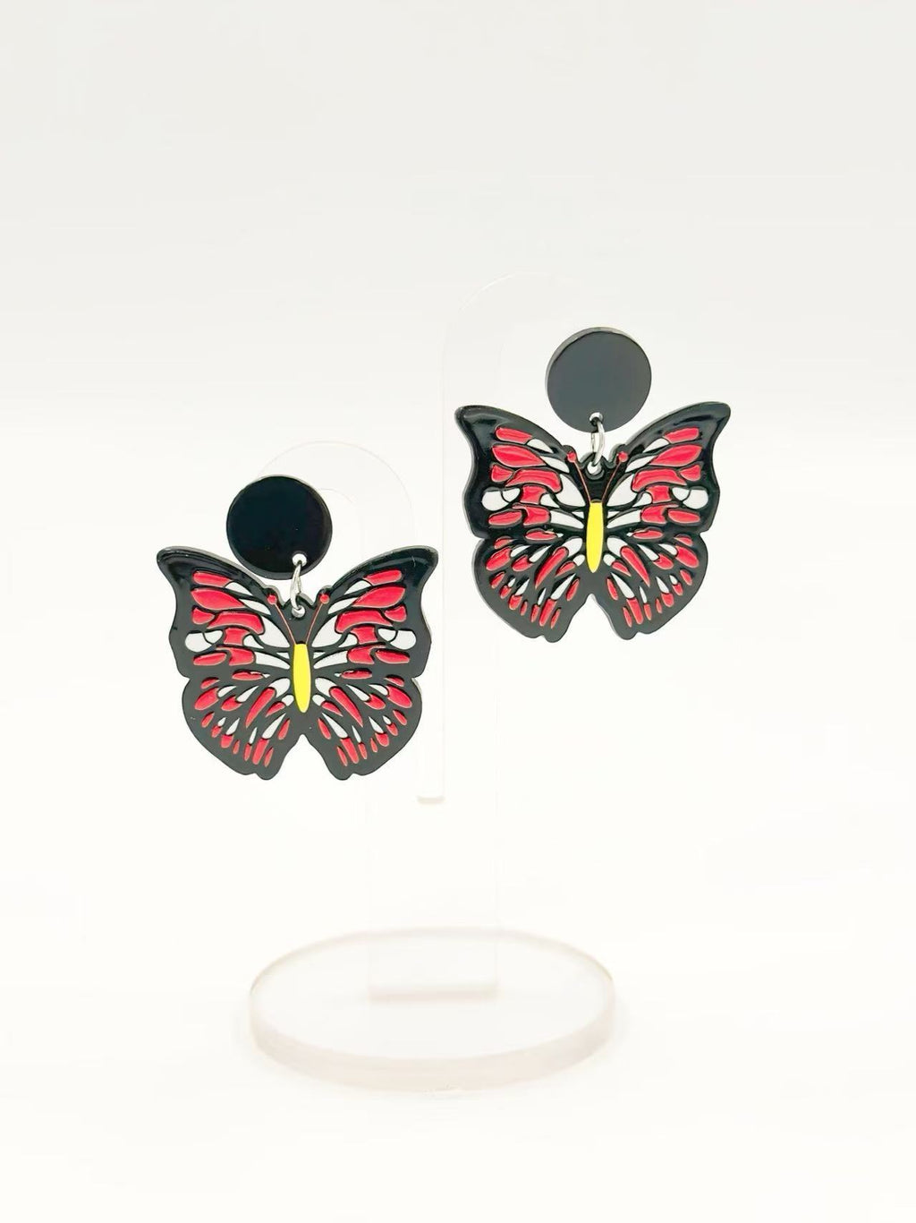 Crimson Monarch Butterfly Statement Earrings