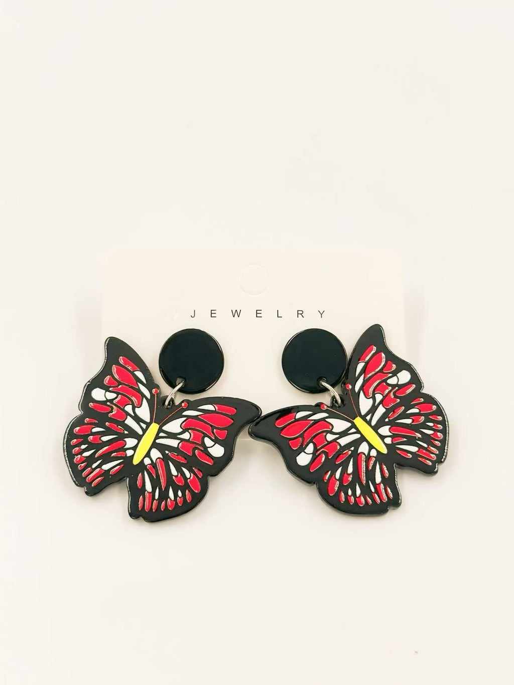 Crimson Monarch Butterfly Statement Earrings