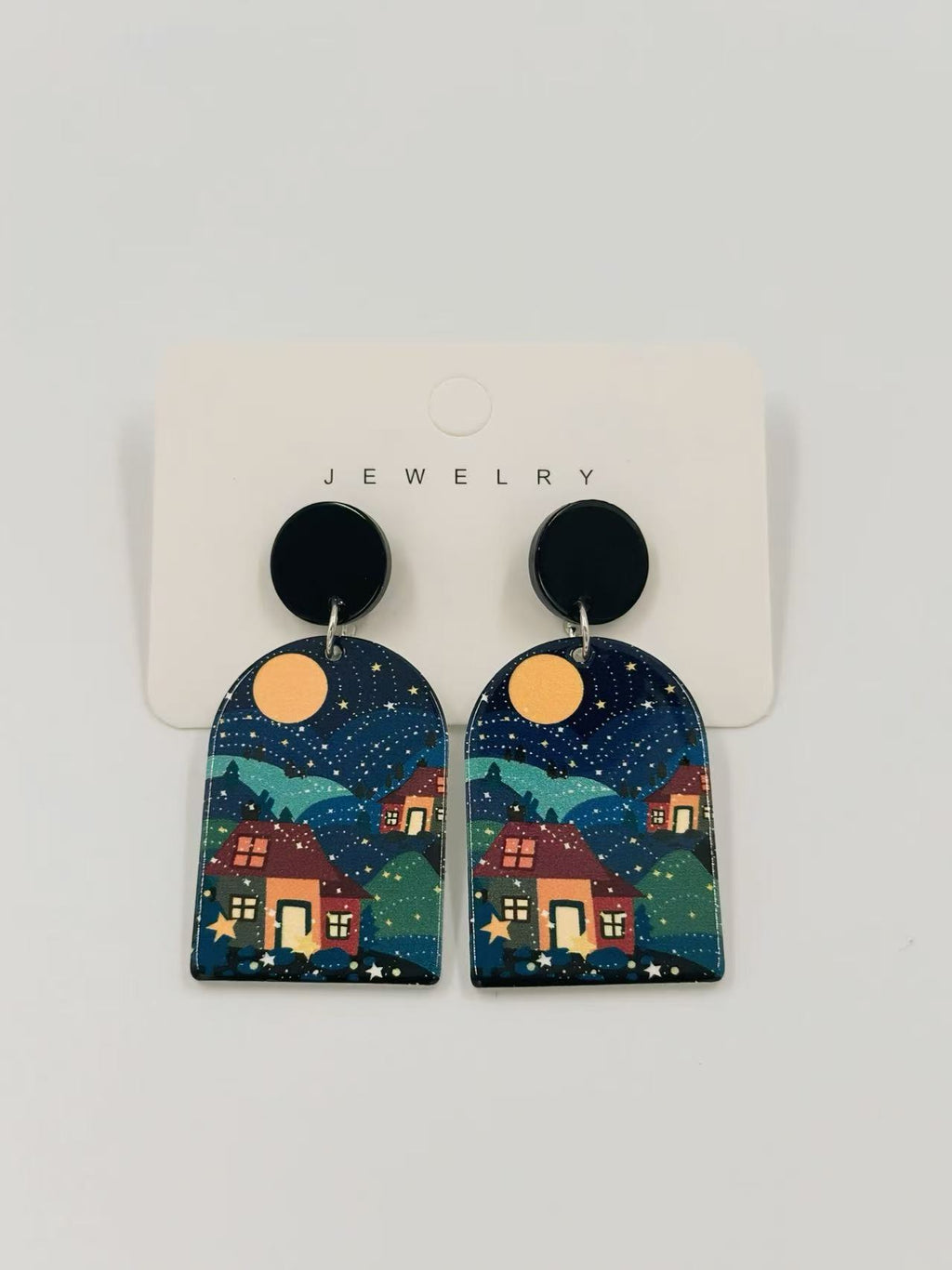 Starry Village Night Earrings