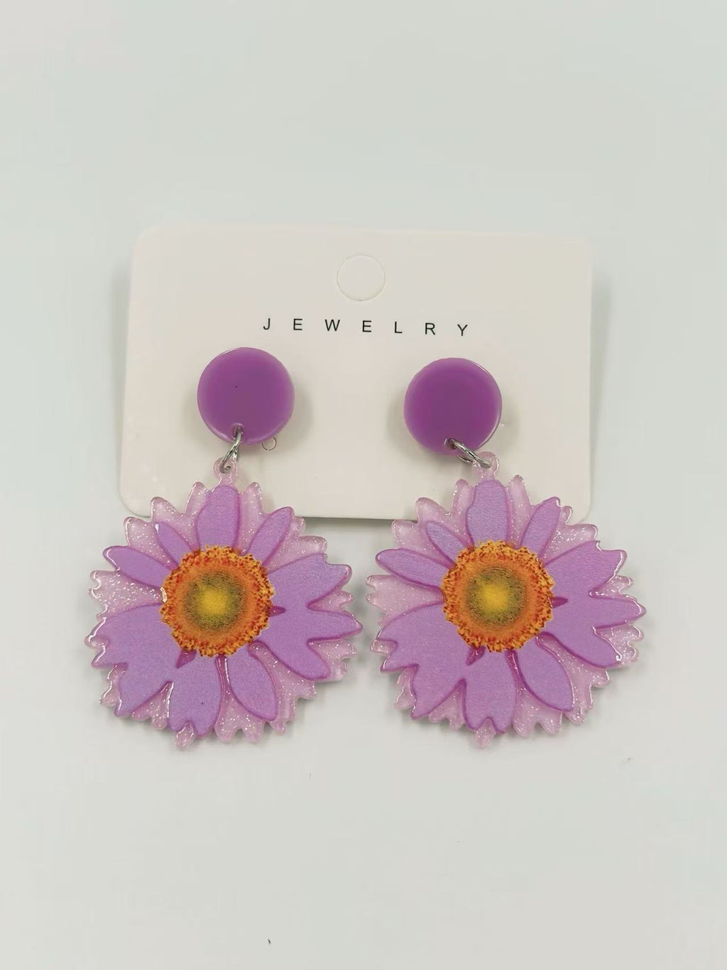 Lavender Bloom Daisy Earrings