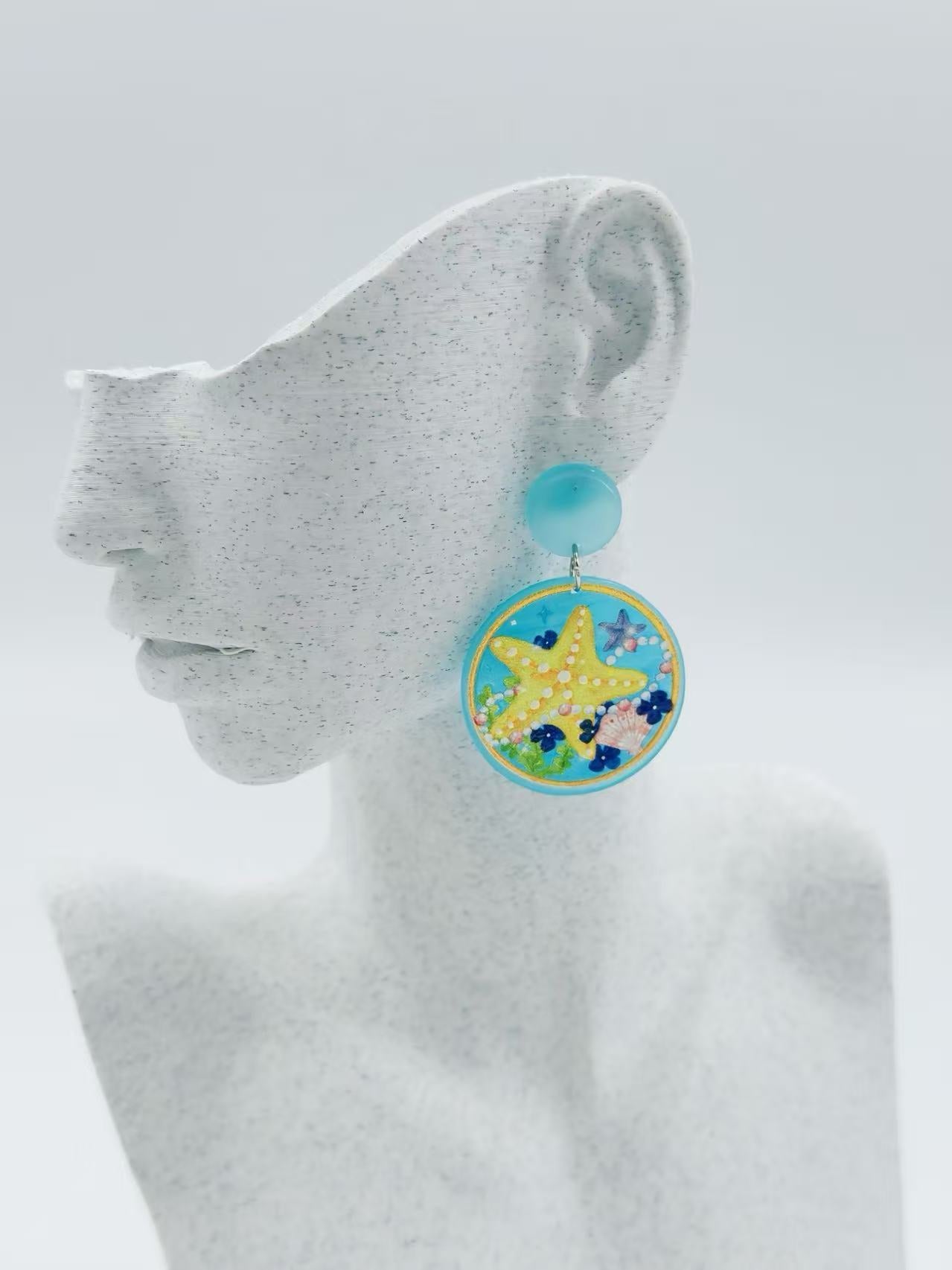 Tropical Starfish Beach Earrings