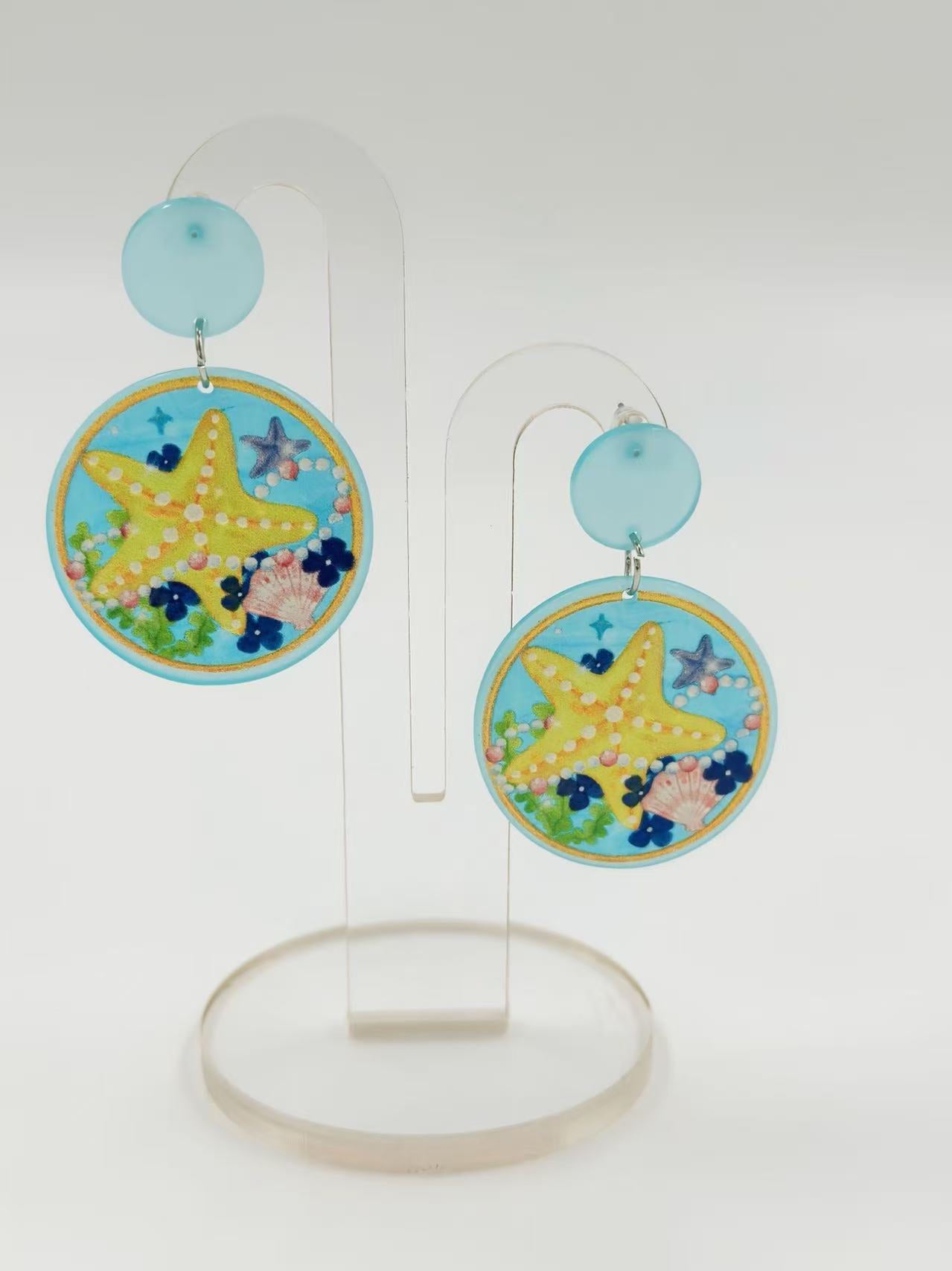 Tropical Starfish Beach Earrings