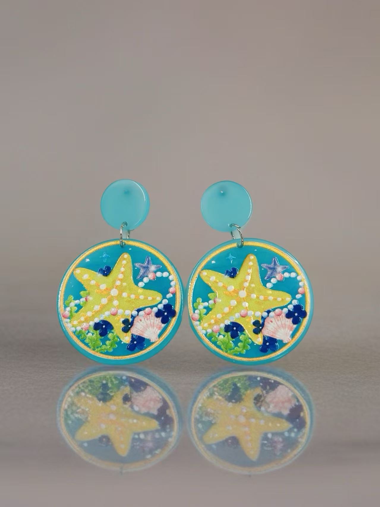 Tropical Starfish Beach Earrings