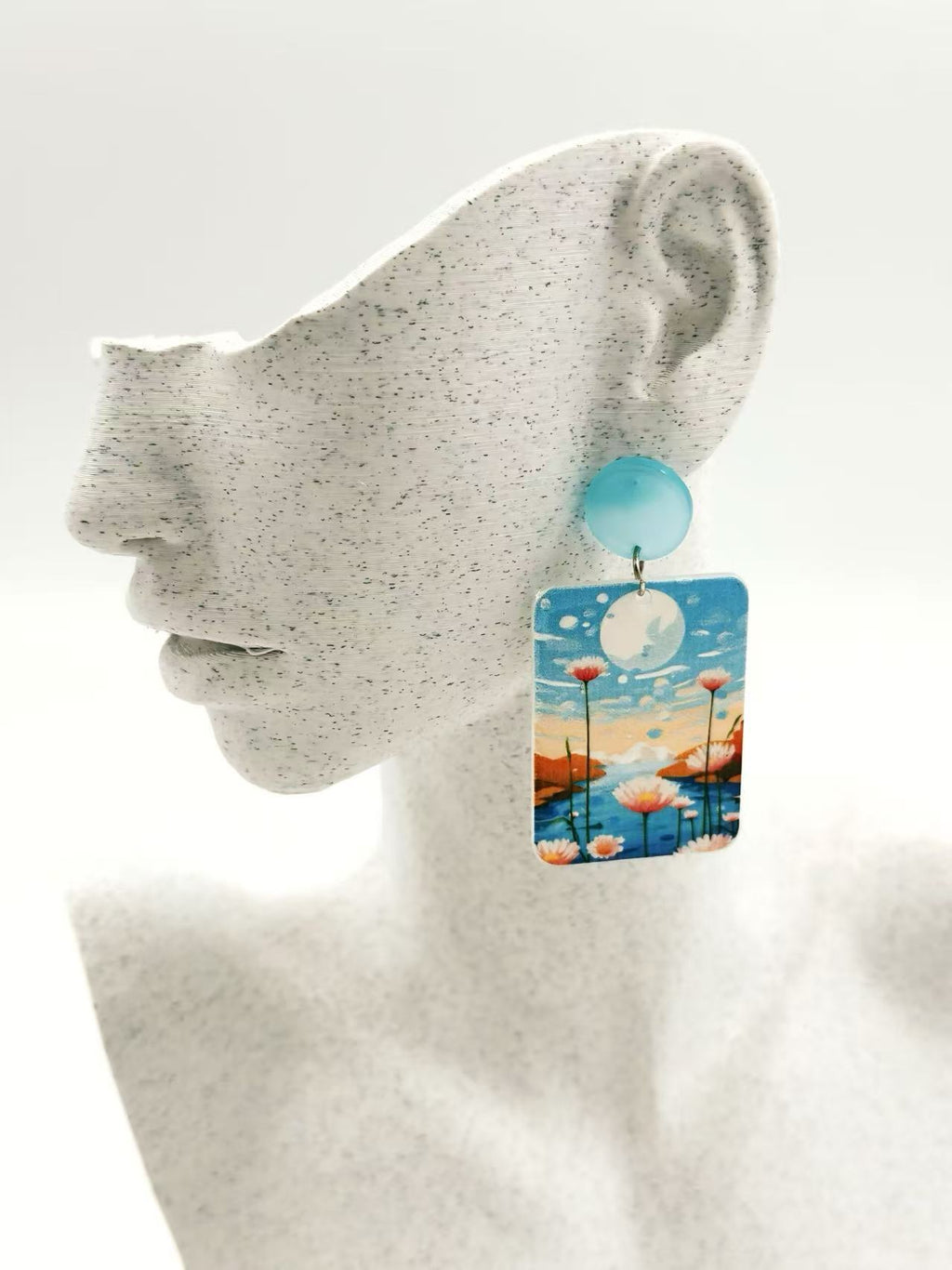 Moonlit Lotus Lake Earrings