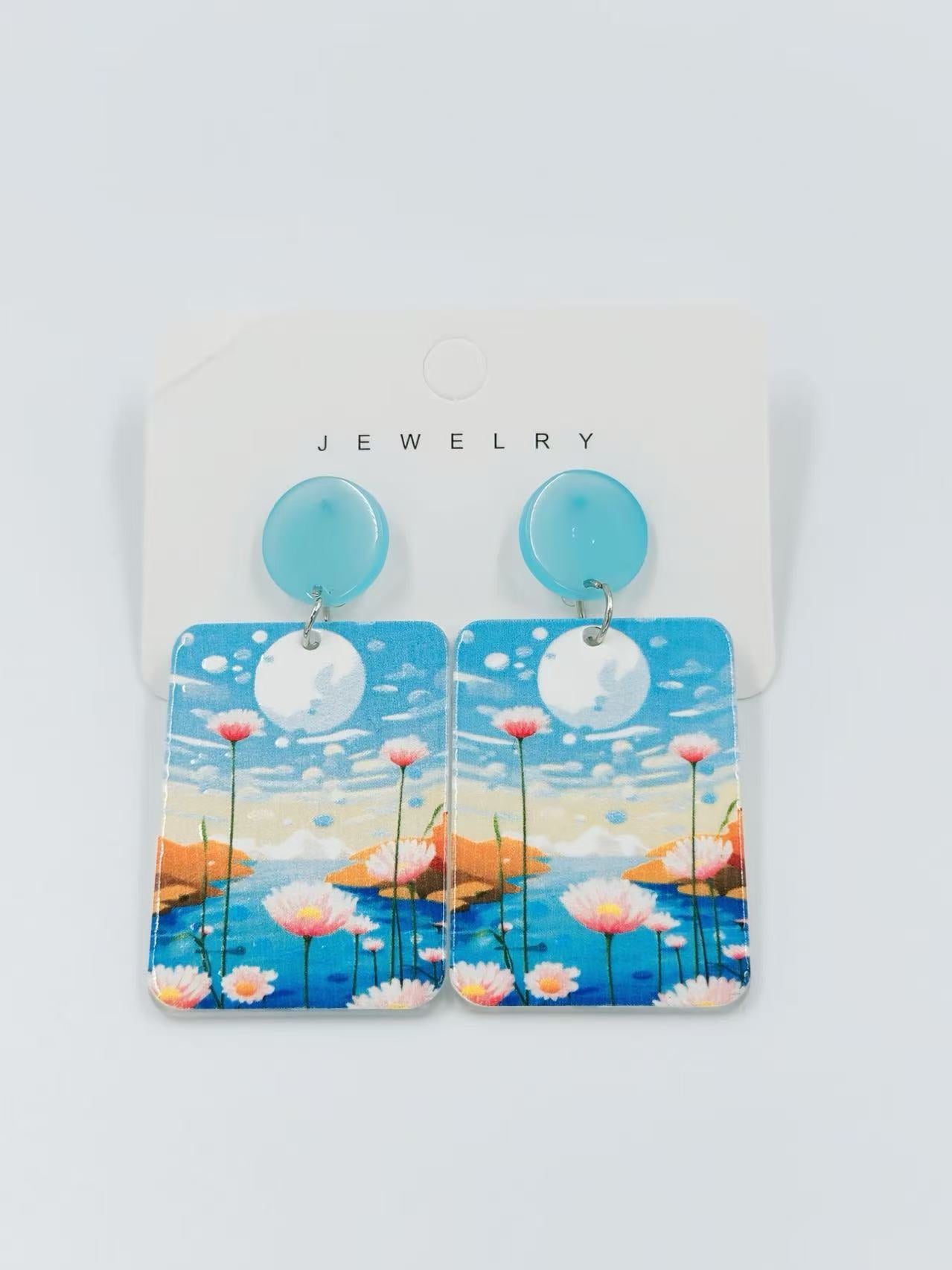 Moonlit Lotus Lake Earrings