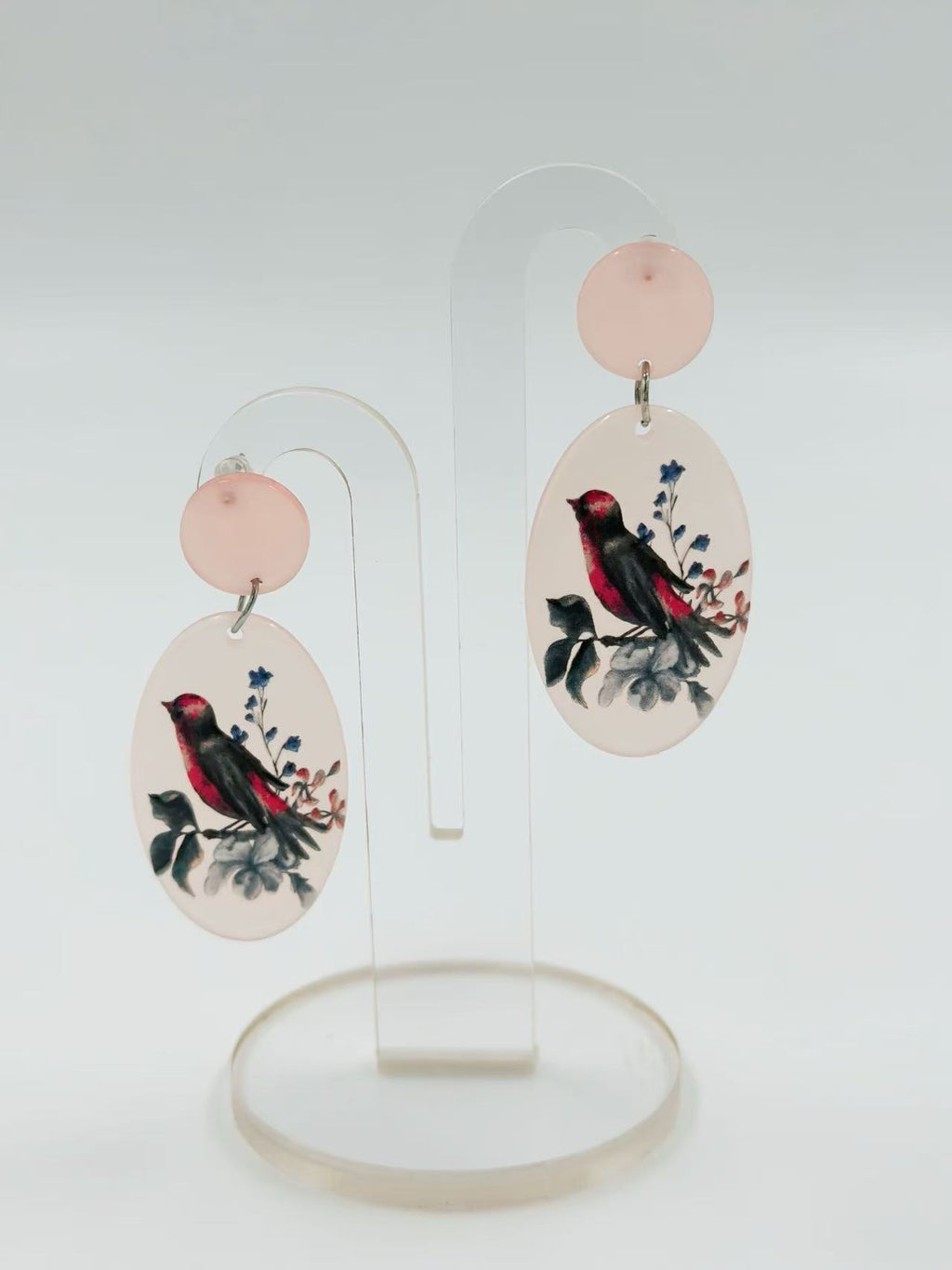 Blush Songbird Oval Earrings