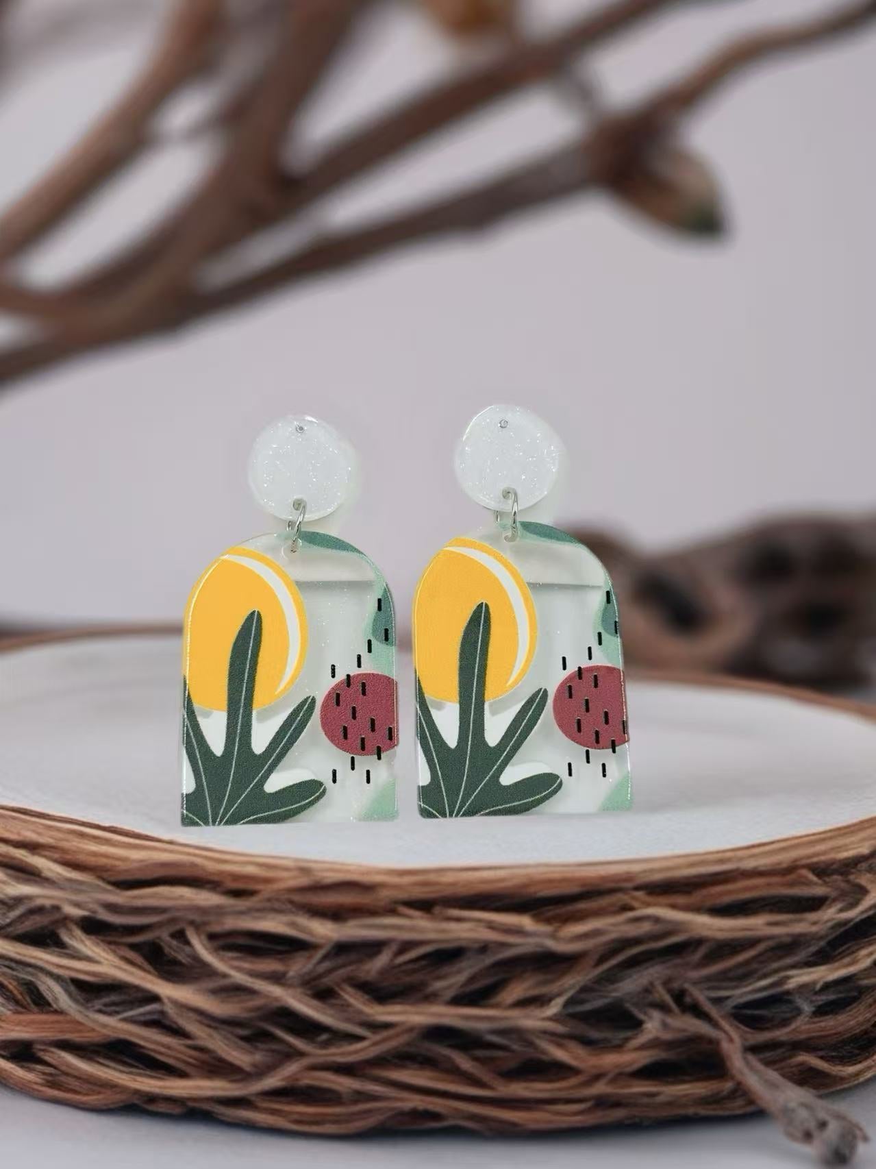 Sun & Figs Abstract Stud Earrings