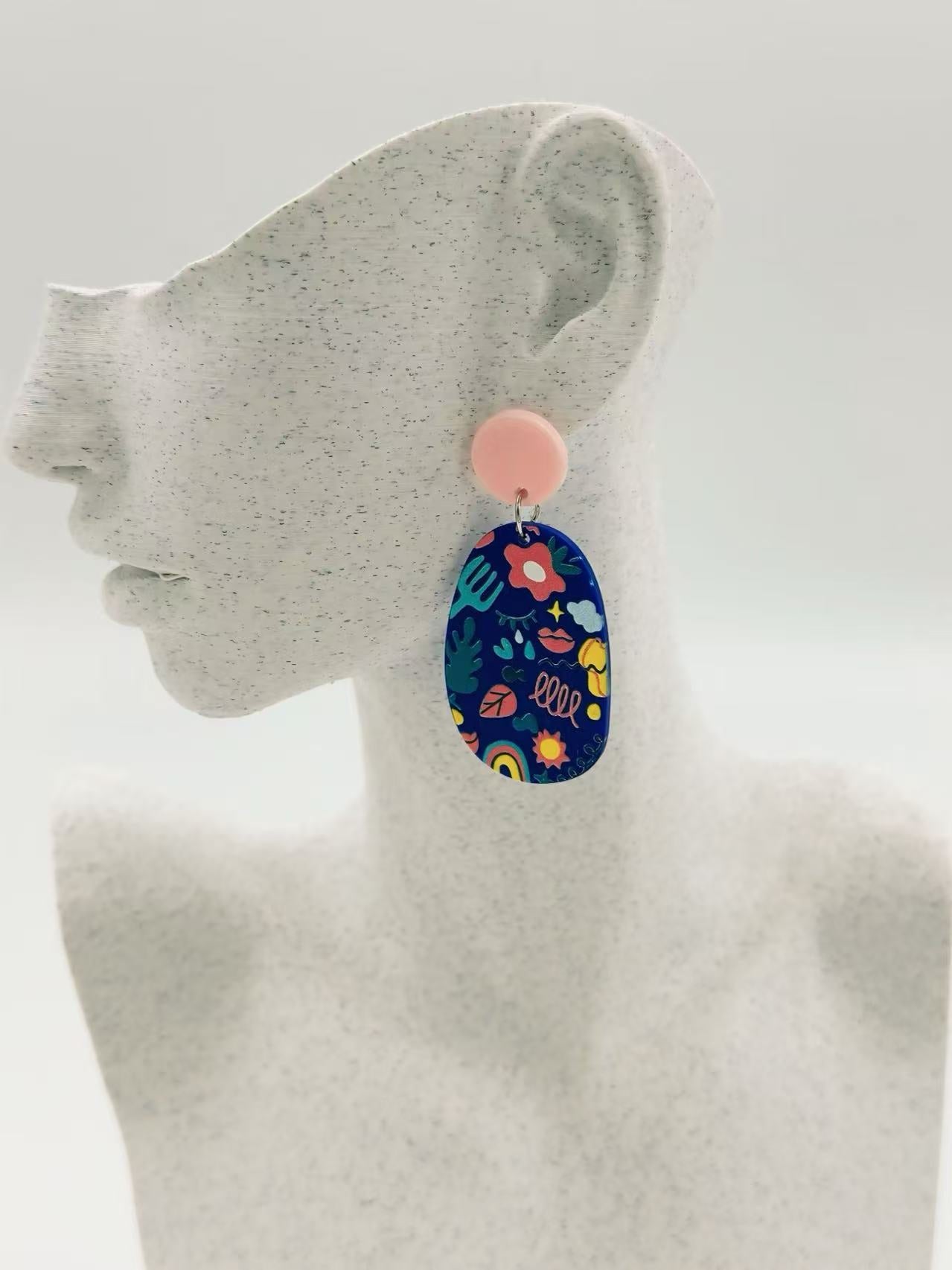 Whimsical Garden Oval Earrings