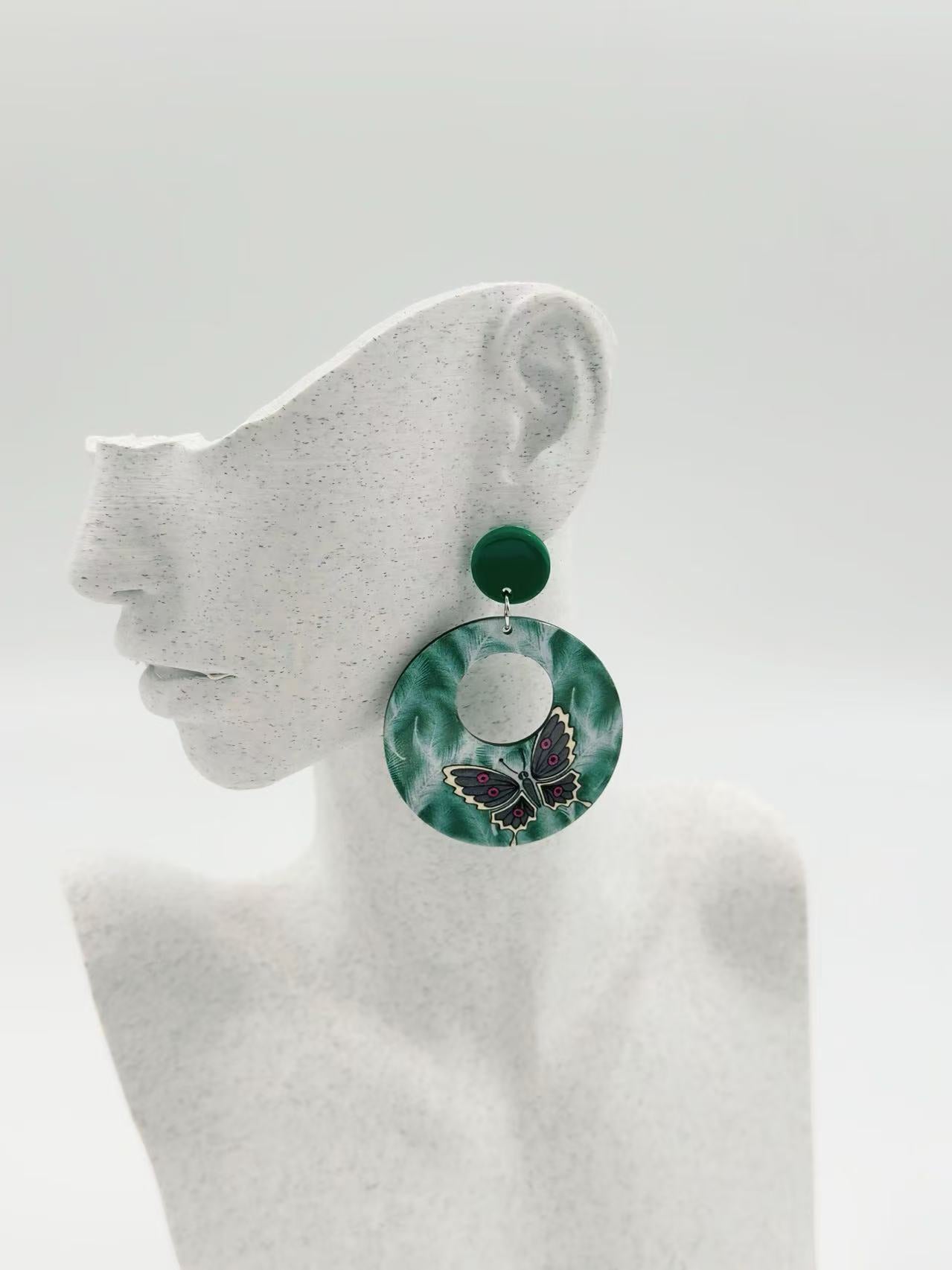 Whirl Butterfly Hoop Earrings