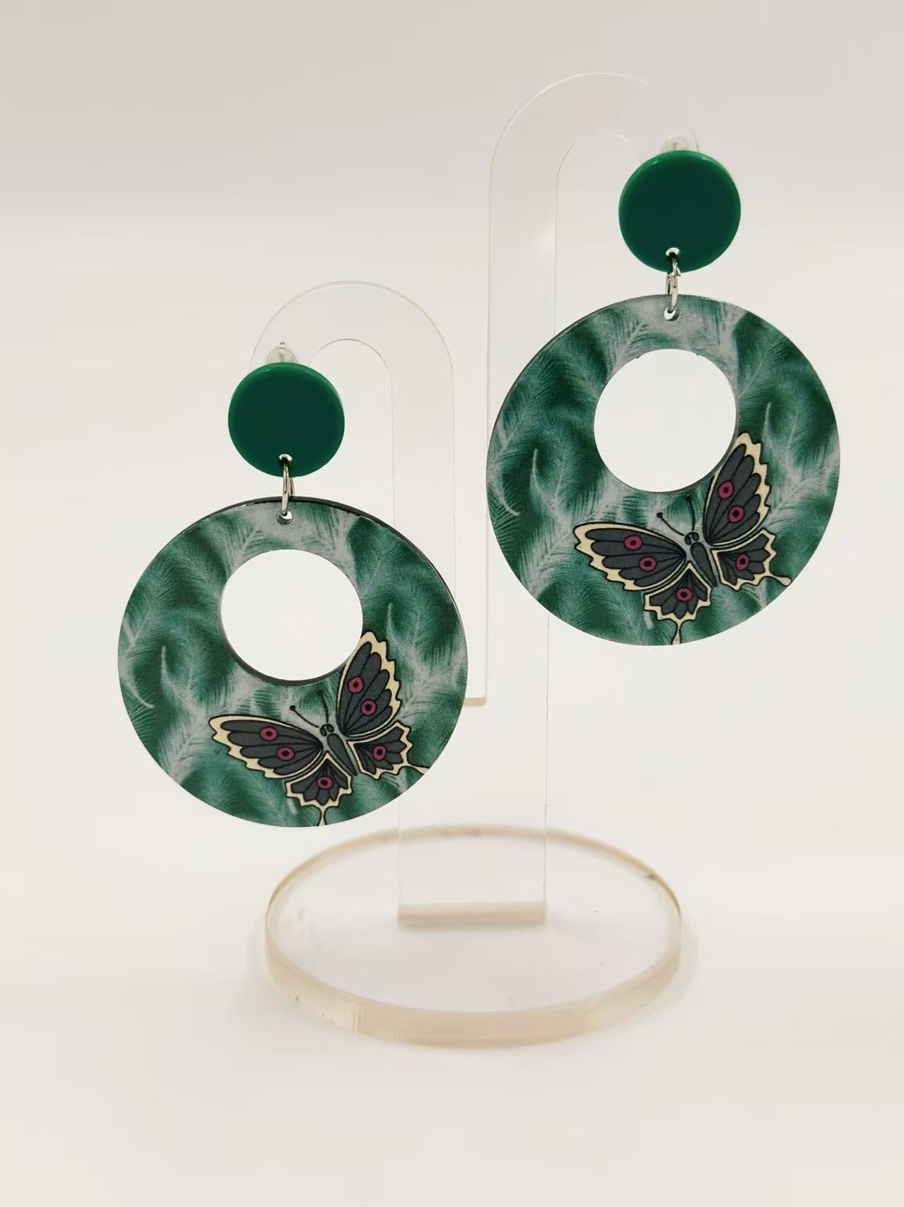 Whirl Butterfly Hoop Earrings