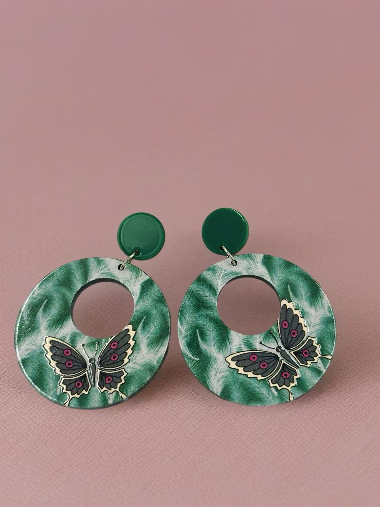 Whirl Butterfly Hoop Earrings
