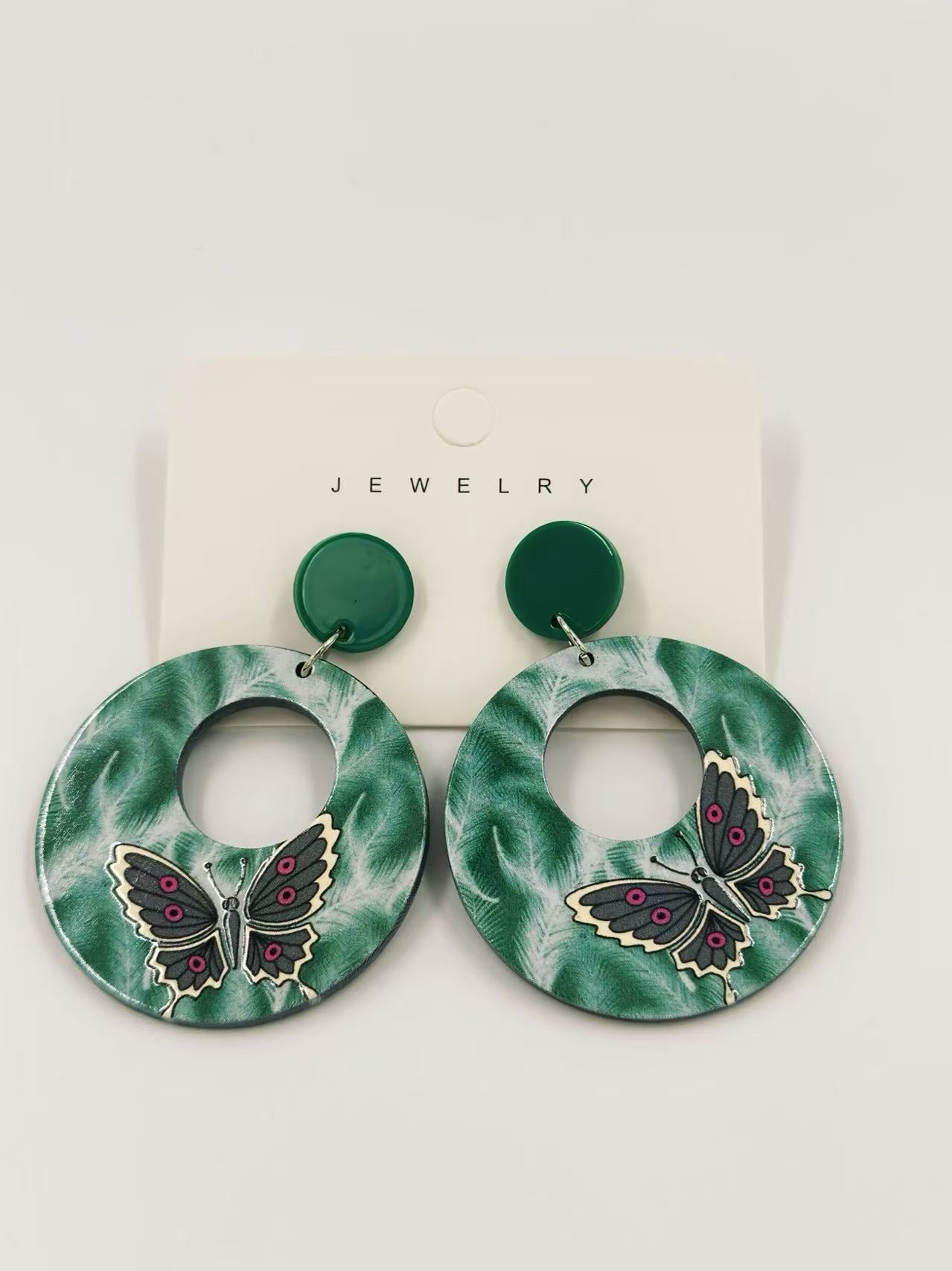 Whirl Butterfly Hoop Earrings