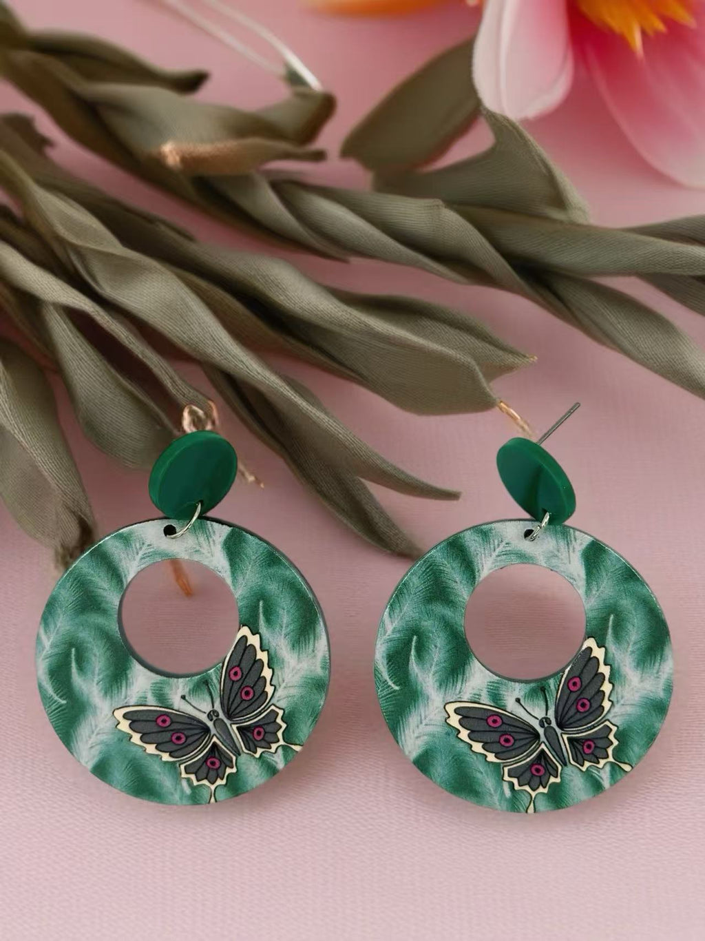 Whirl Butterfly Hoop Earrings