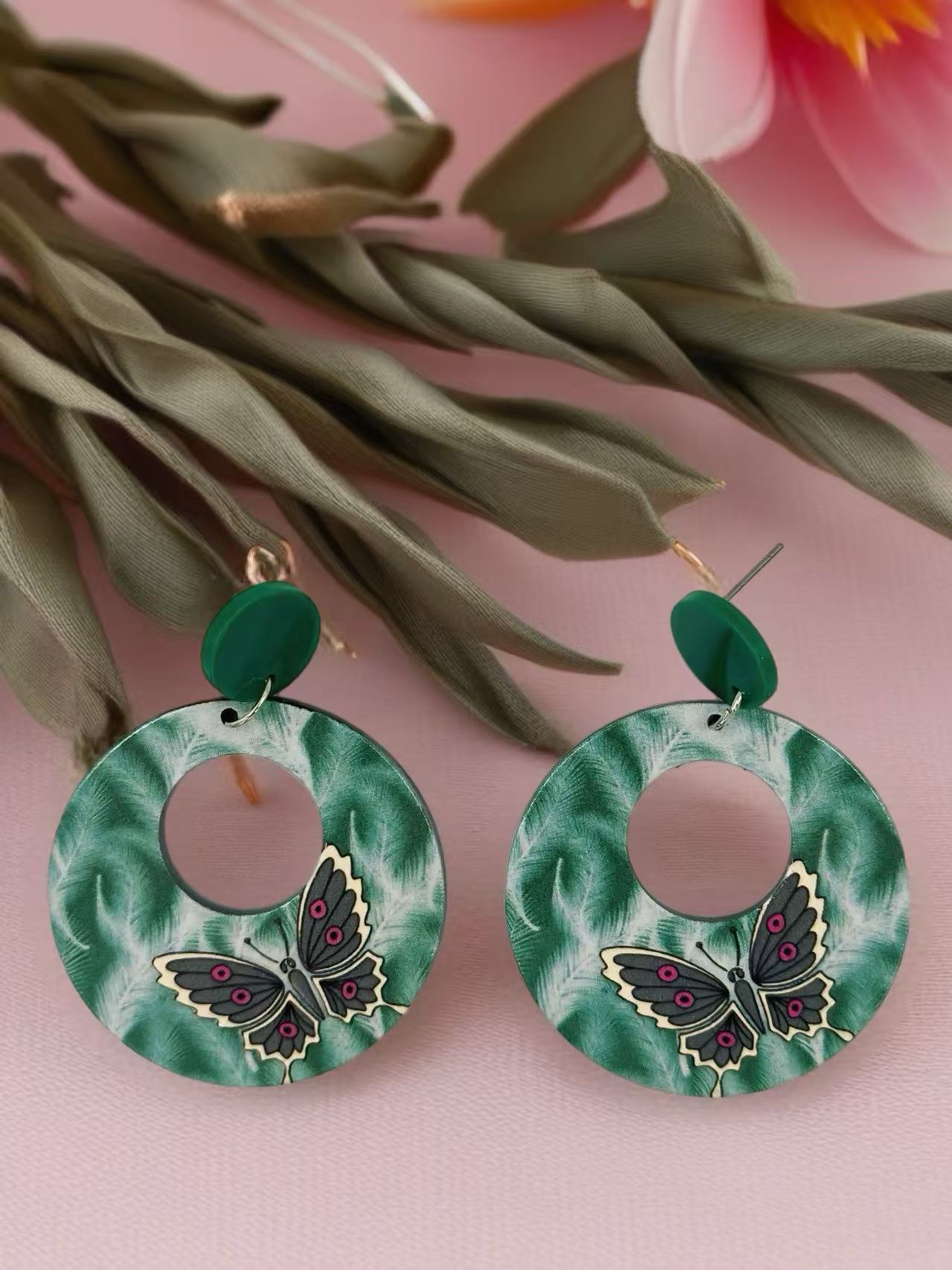 Whirl Butterfly Hoop Earrings
