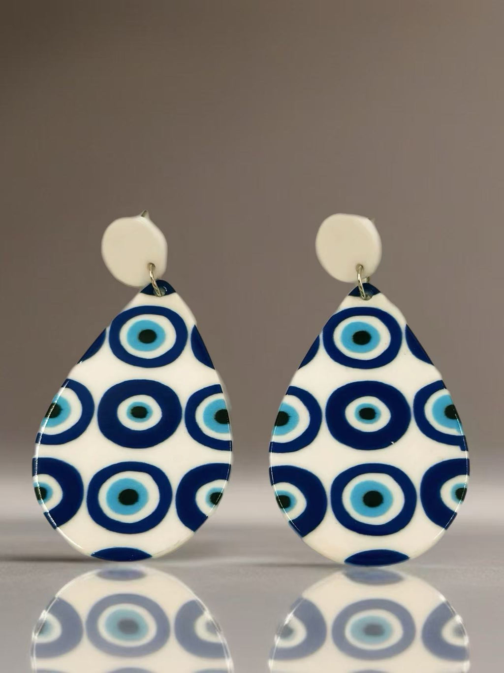 Blue Nazar Stud Statement Earrings