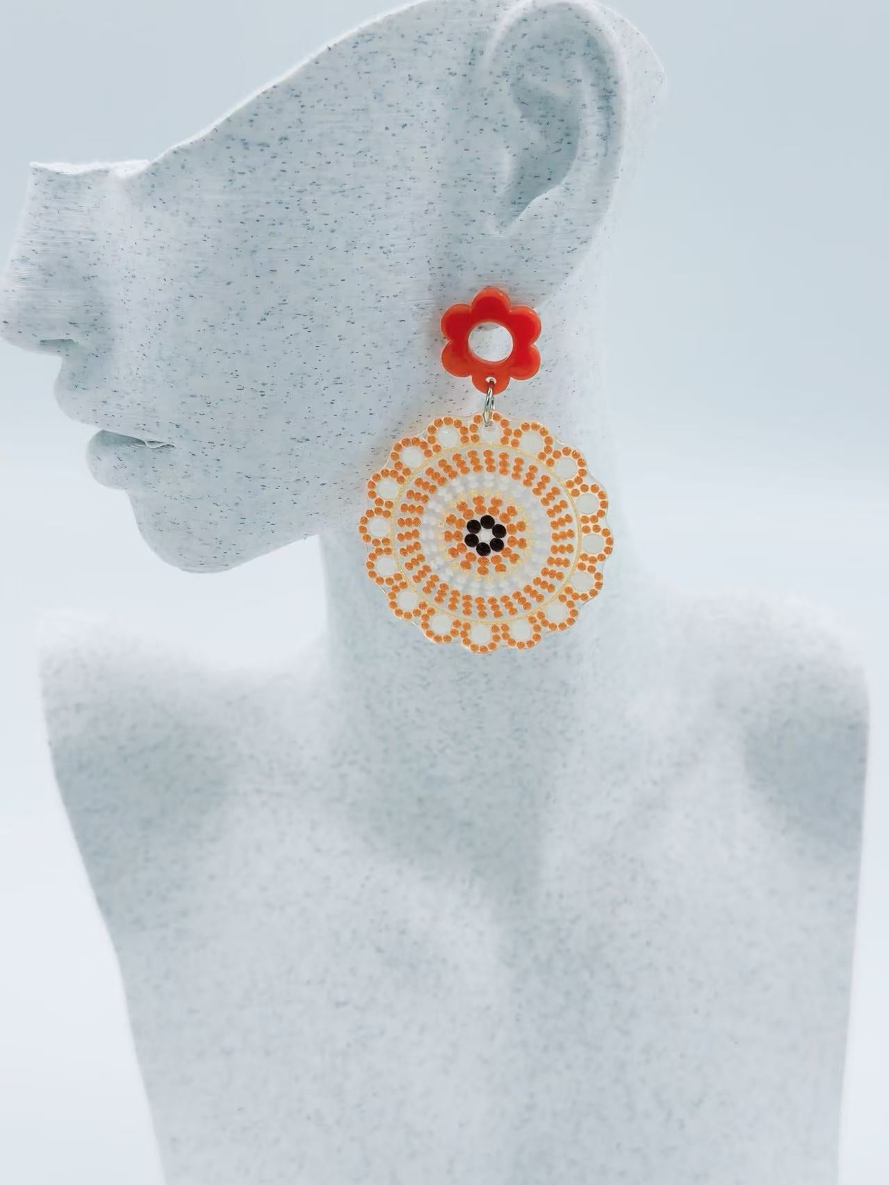 Retro Bloom Mandala Earrings