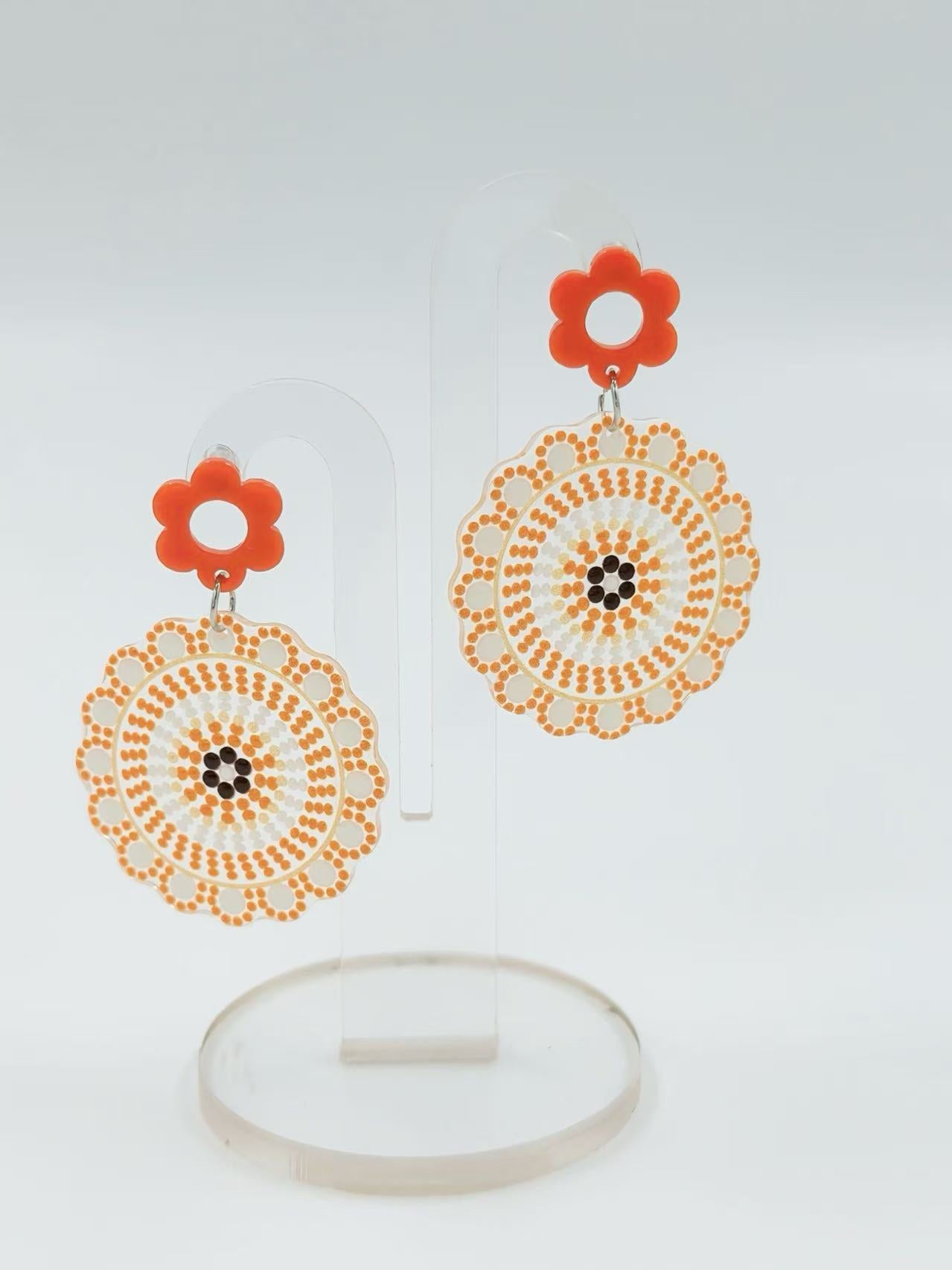 Retro Bloom Mandala Earrings