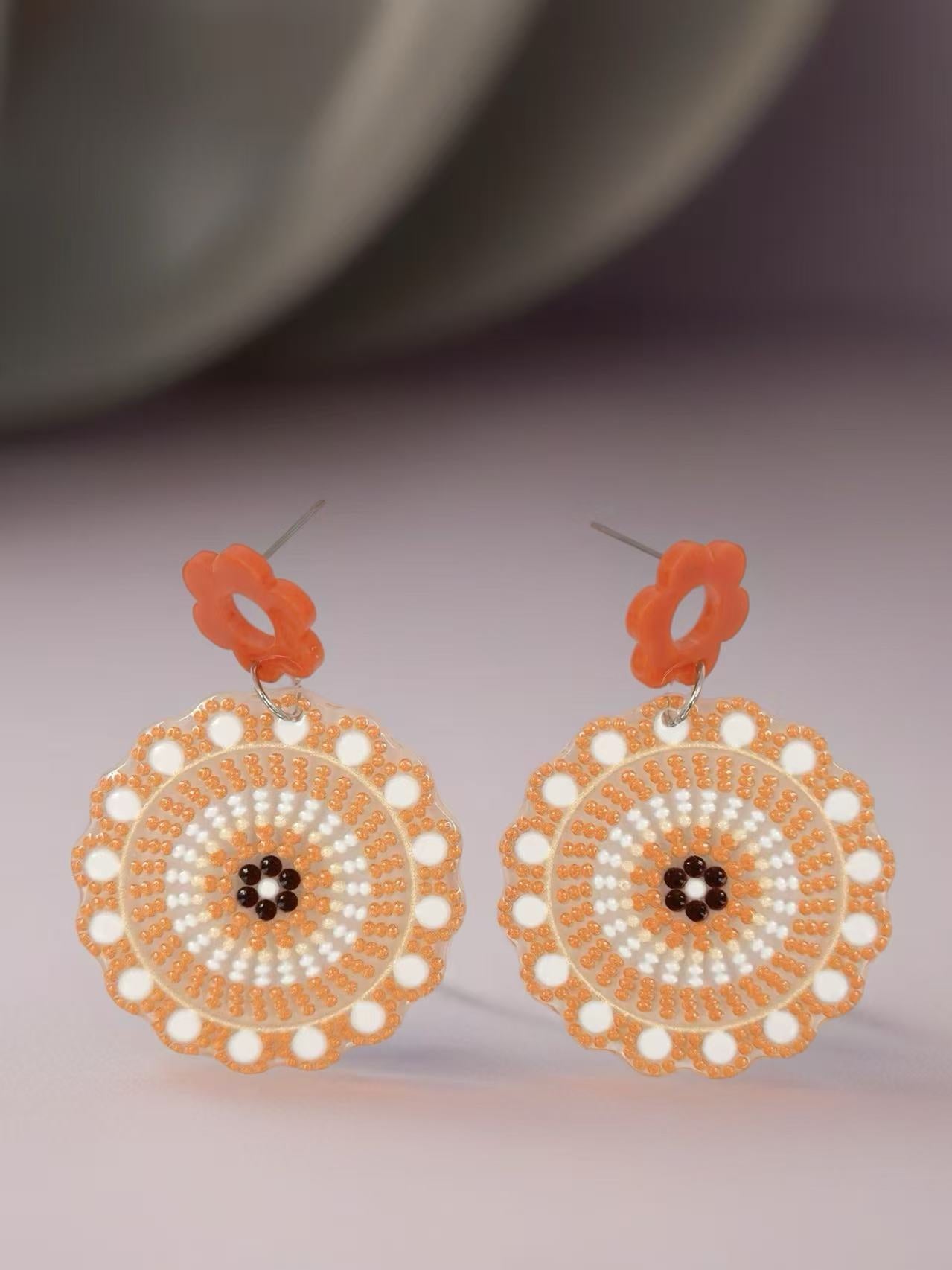 Retro Bloom Mandala Earrings