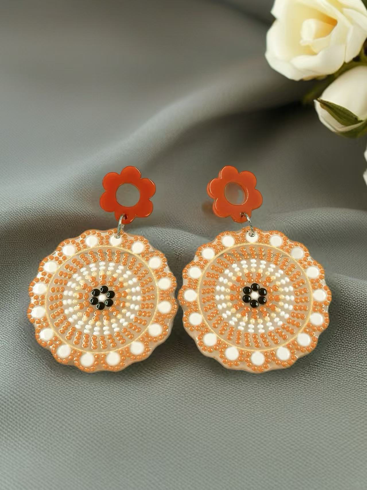 Retro Bloom Mandala Earrings