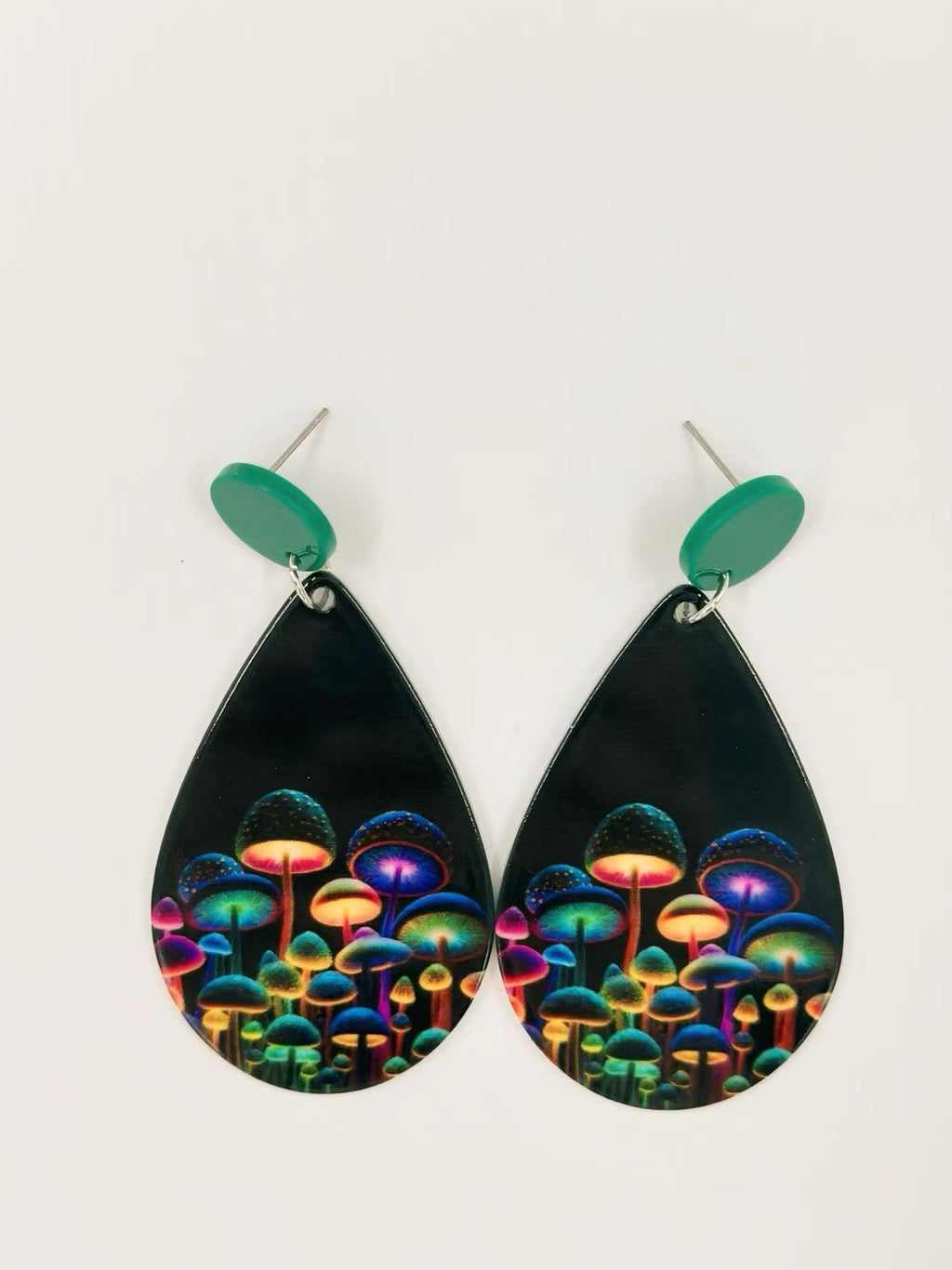Glow Forest Mushroom Stud Earrings