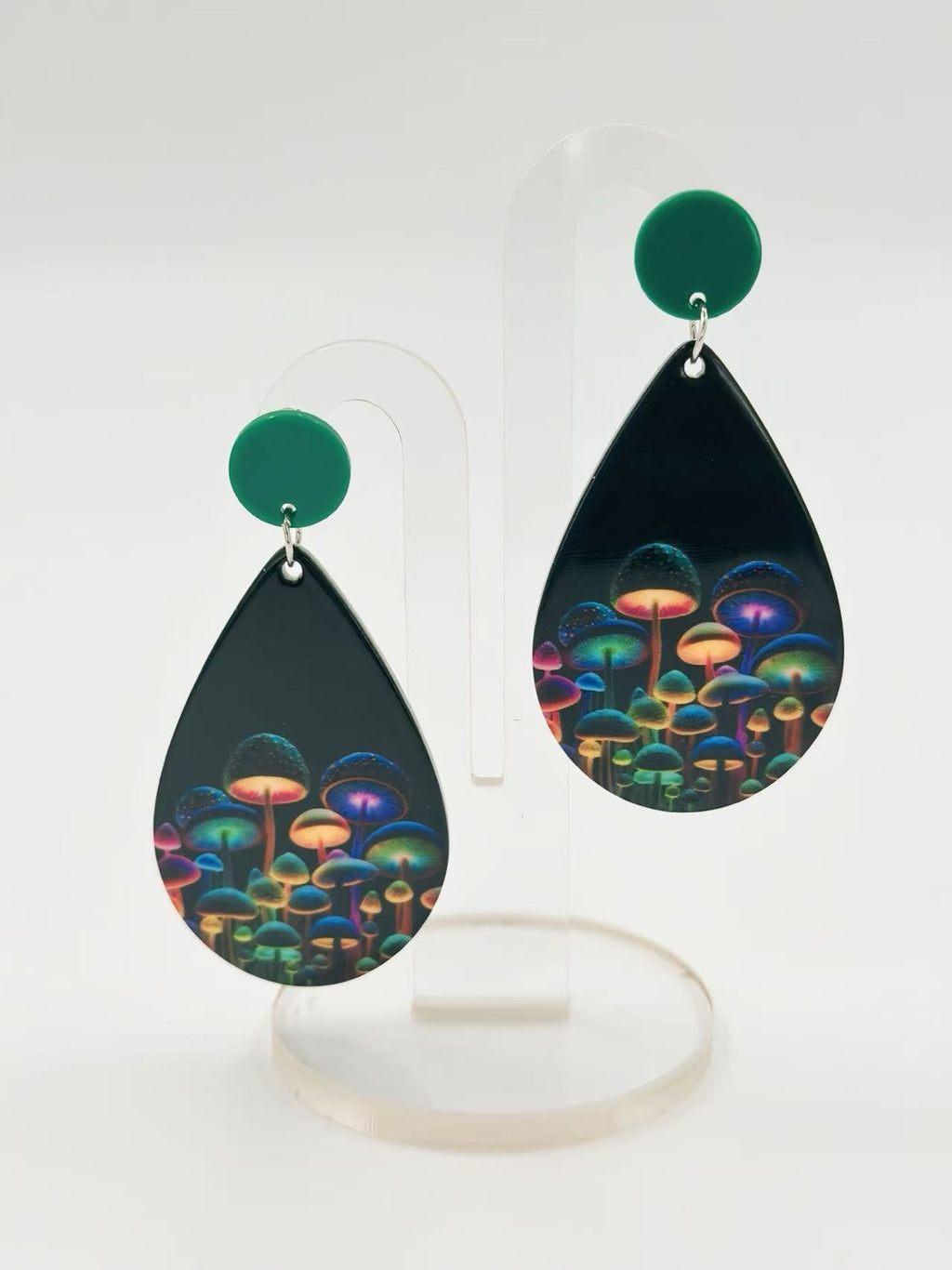 Glow Forest Mushroom Stud Earrings