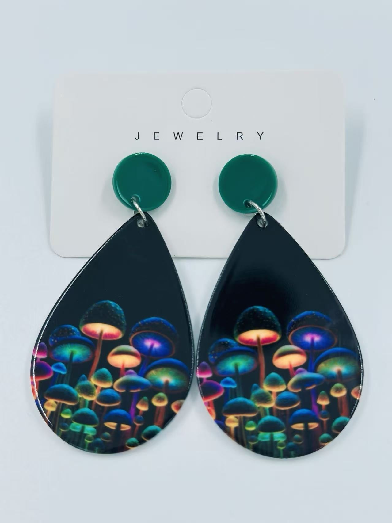 Glow Forest Mushroom Stud Earrings