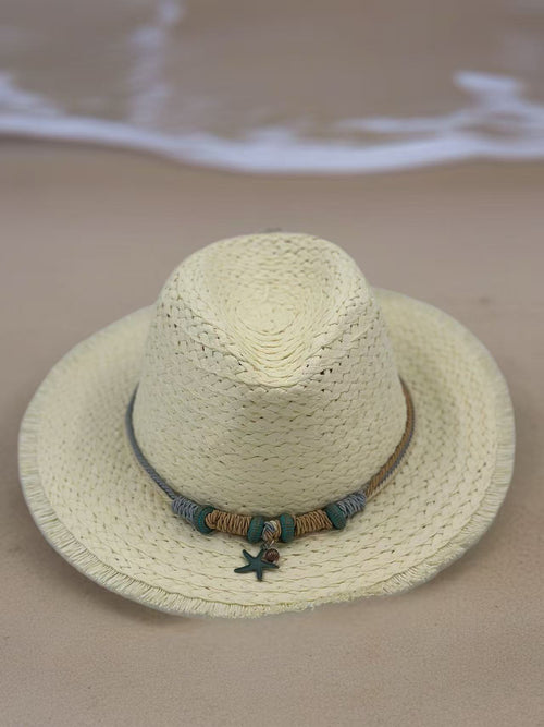 Beach Straw Hat with Nautical Charm