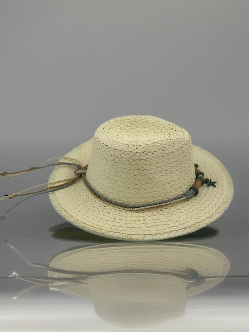 Beach Straw Hat with Nautical Charm