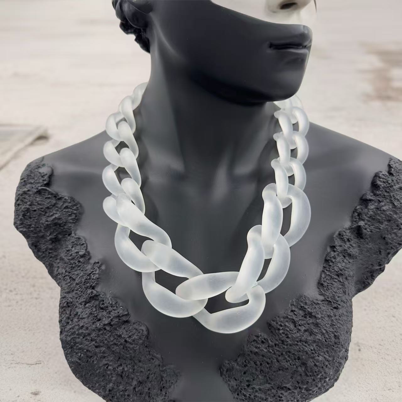 Bold Matte Chunky Chain Necklaces – Multicolor Collection
