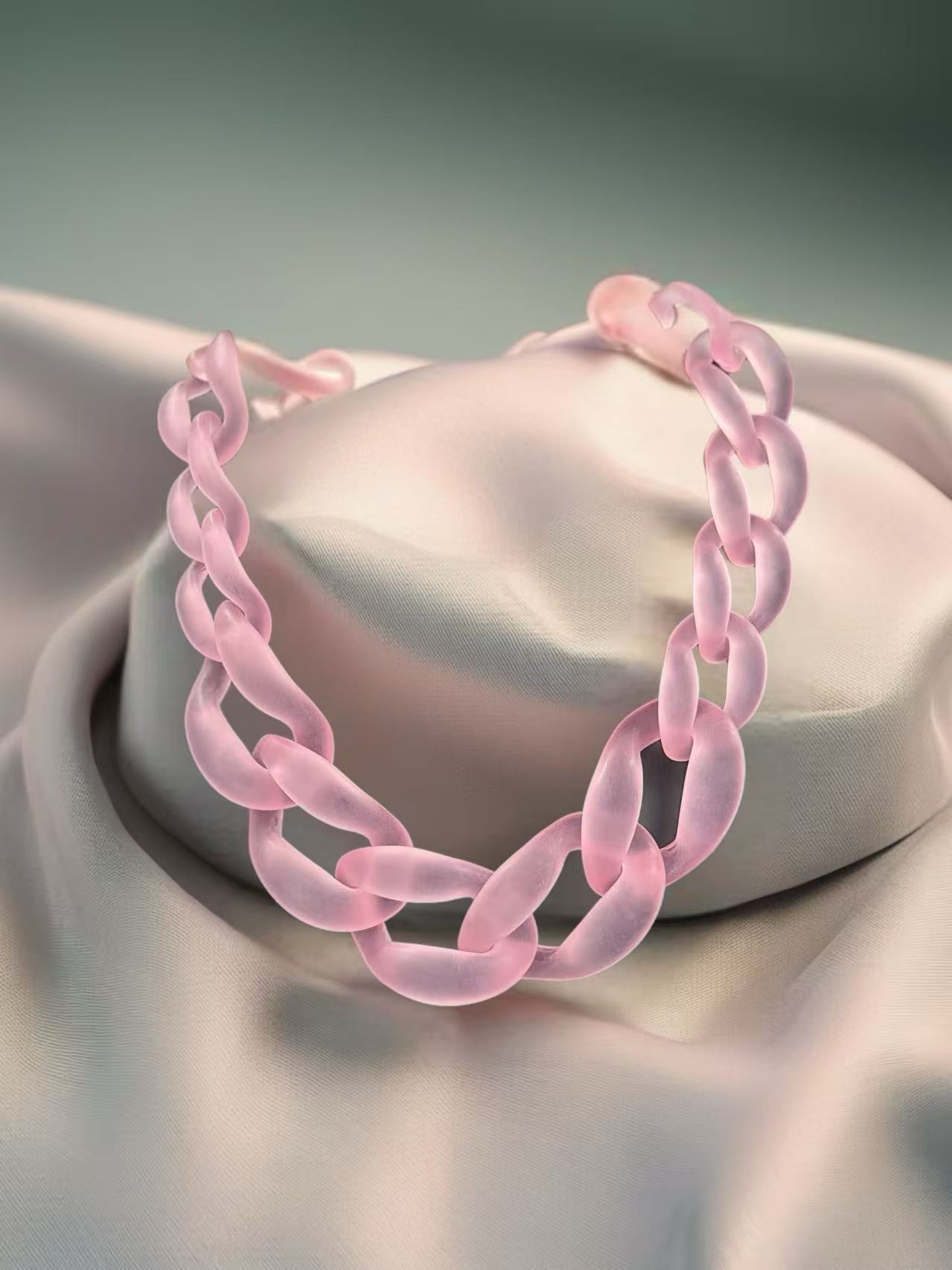 Bold Matte Chunky Chain Necklaces – Multicolor Collection