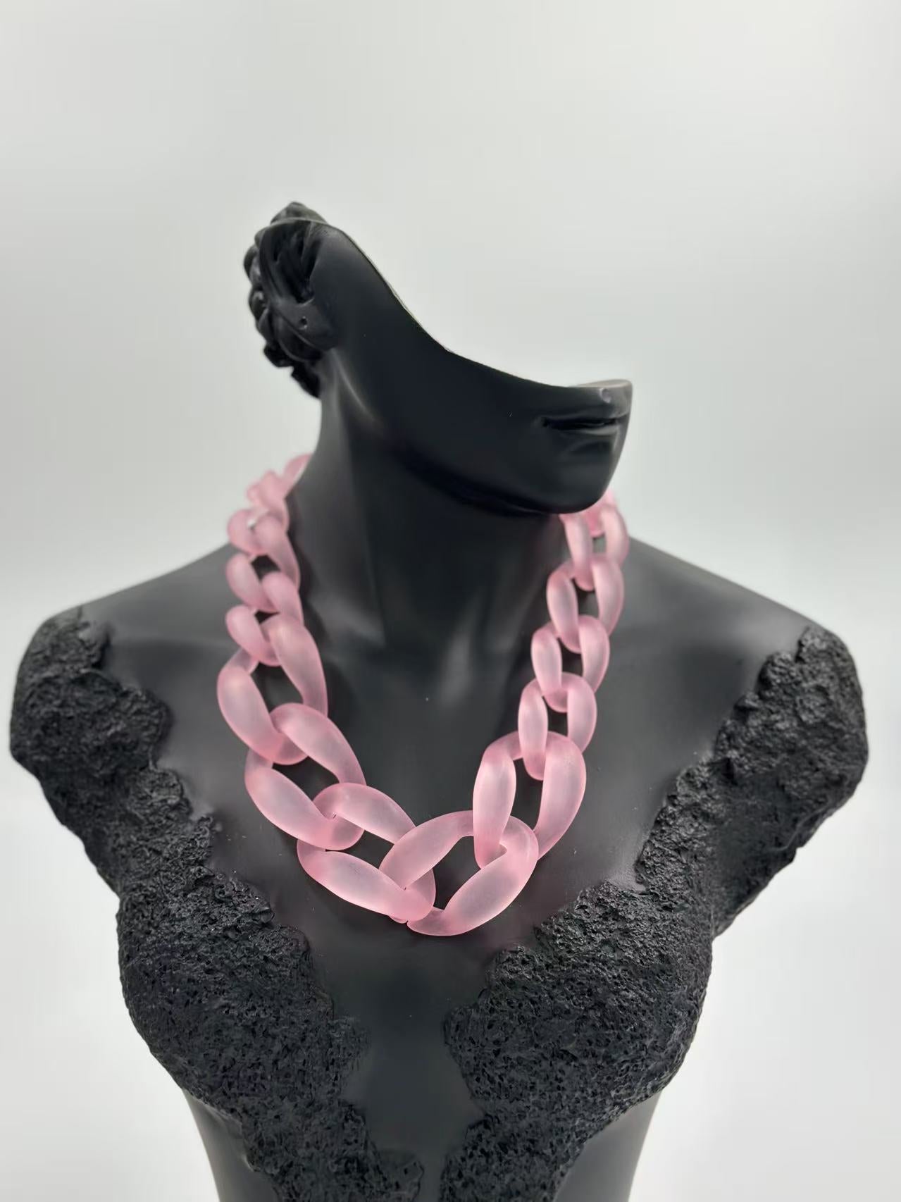 Bold Matte Chunky Chain Necklaces – Multicolor Collection