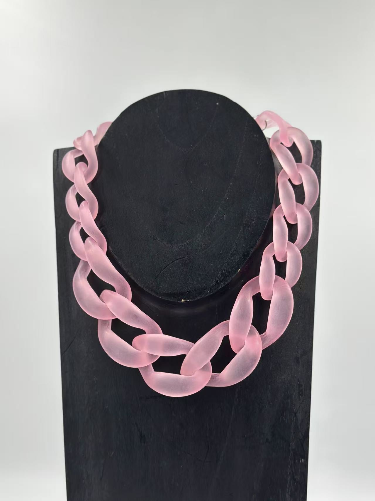 Bold Matte Chunky Chain Necklaces – Multicolor Collection