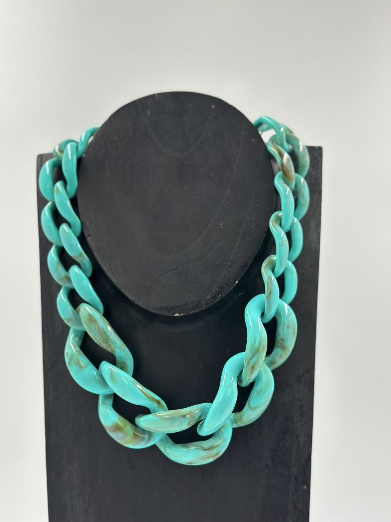 Bold Matte Chunky Chain Necklaces – Multicolor Collection