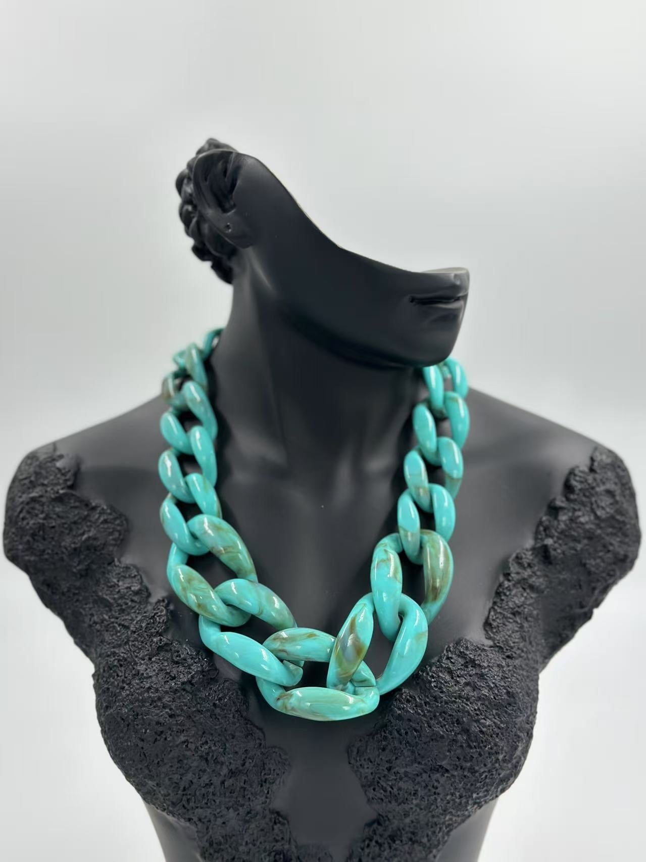 Bold Matte Chunky Chain Necklaces – Multicolor Collection