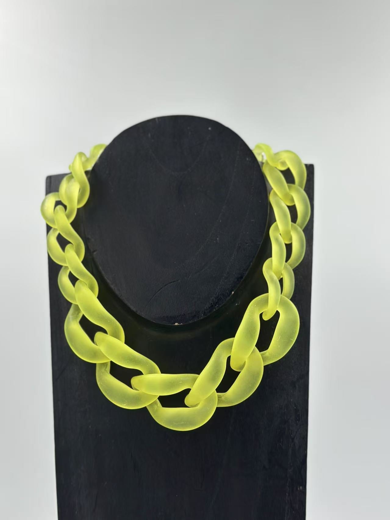 Bold Matte Chunky Chain Necklaces – Multicolor Collection