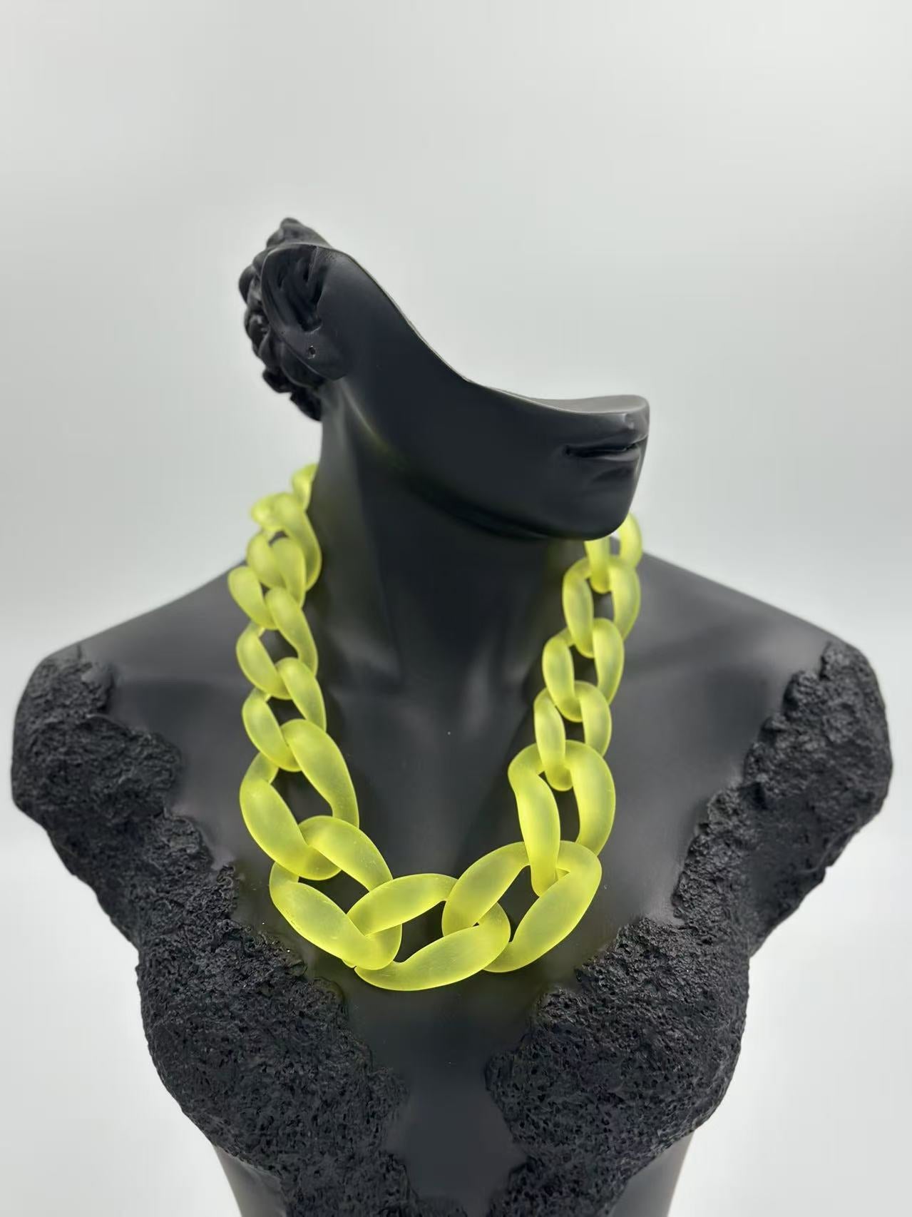 Bold Matte Chunky Chain Necklaces – Multicolor Collection