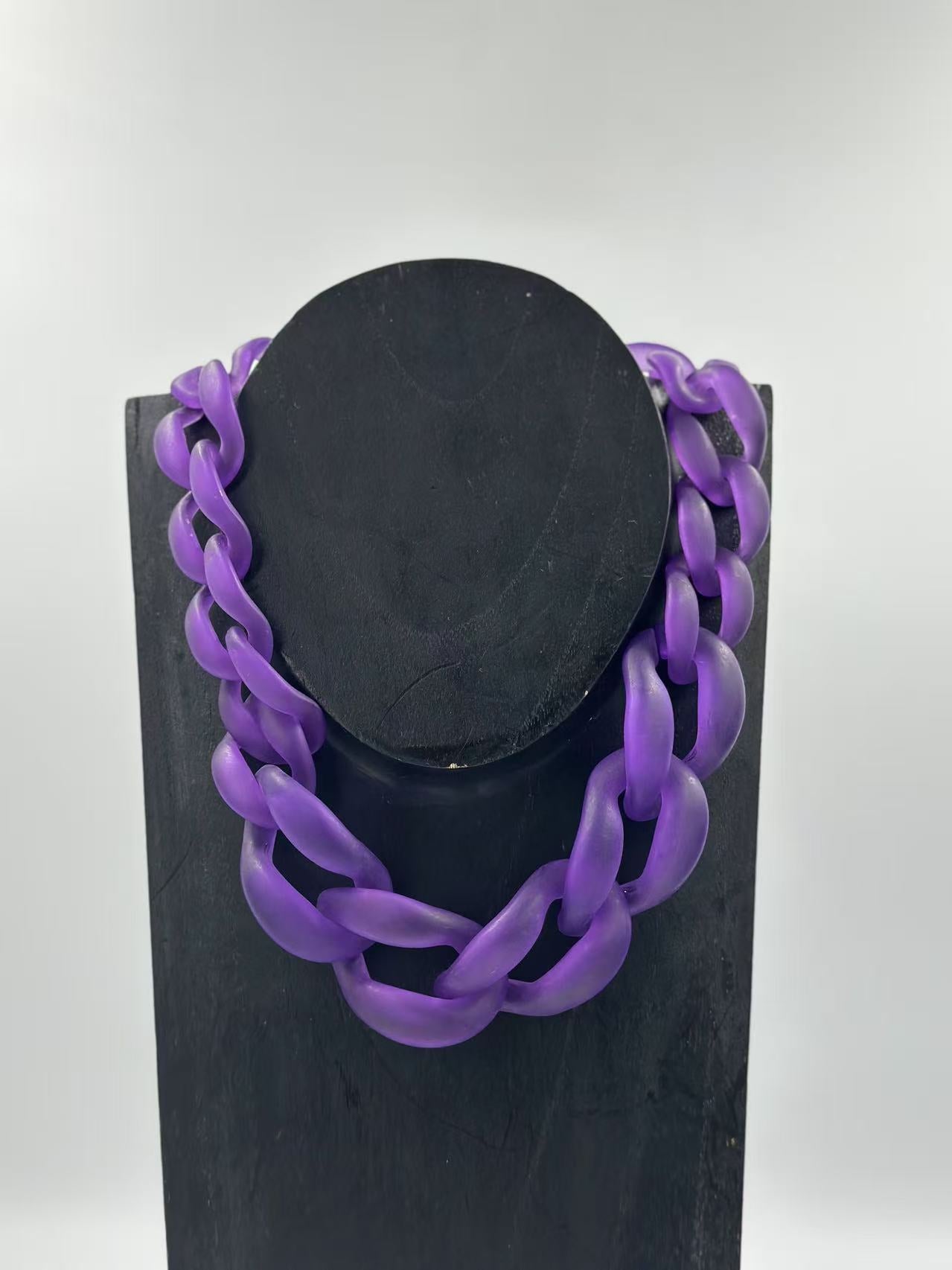 Bold Matte Chunky Chain Necklaces – Multicolor Collection