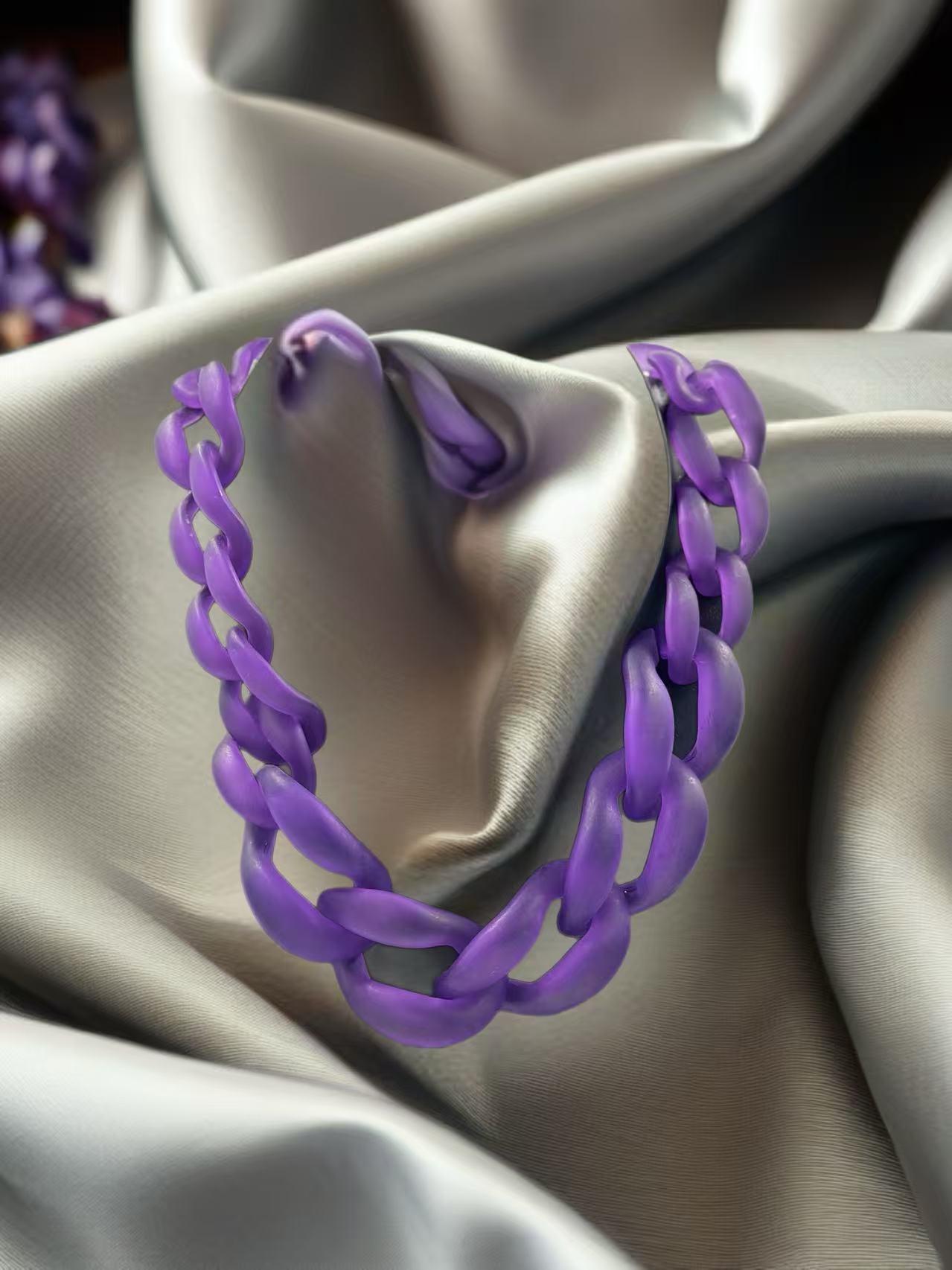 Bold Matte Chunky Chain Necklaces – Multicolor Collection