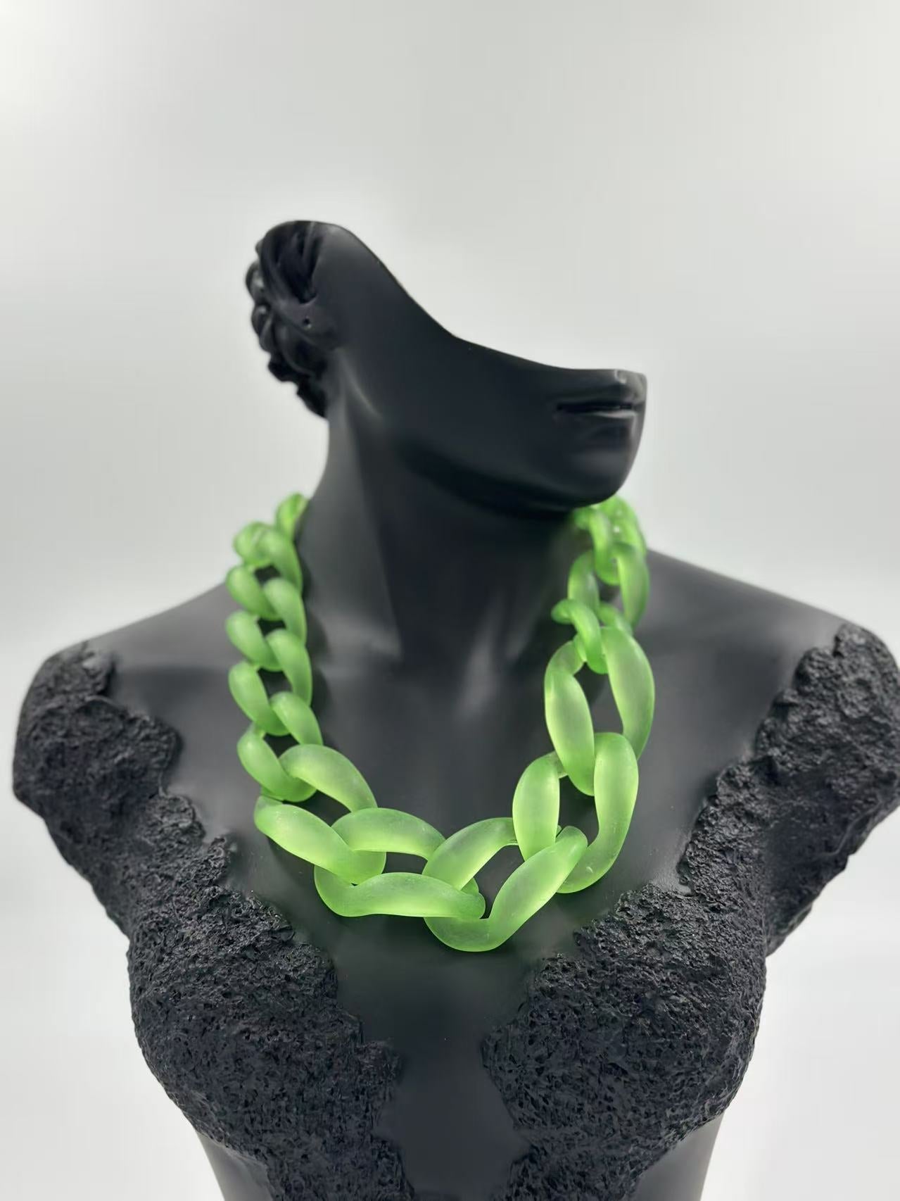 Bold Matte Chunky Chain Necklaces – Multicolor Collection
