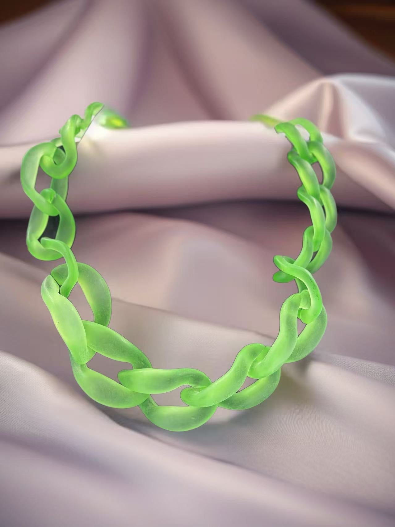 Bold Matte Chunky Chain Necklaces – Multicolor Collection