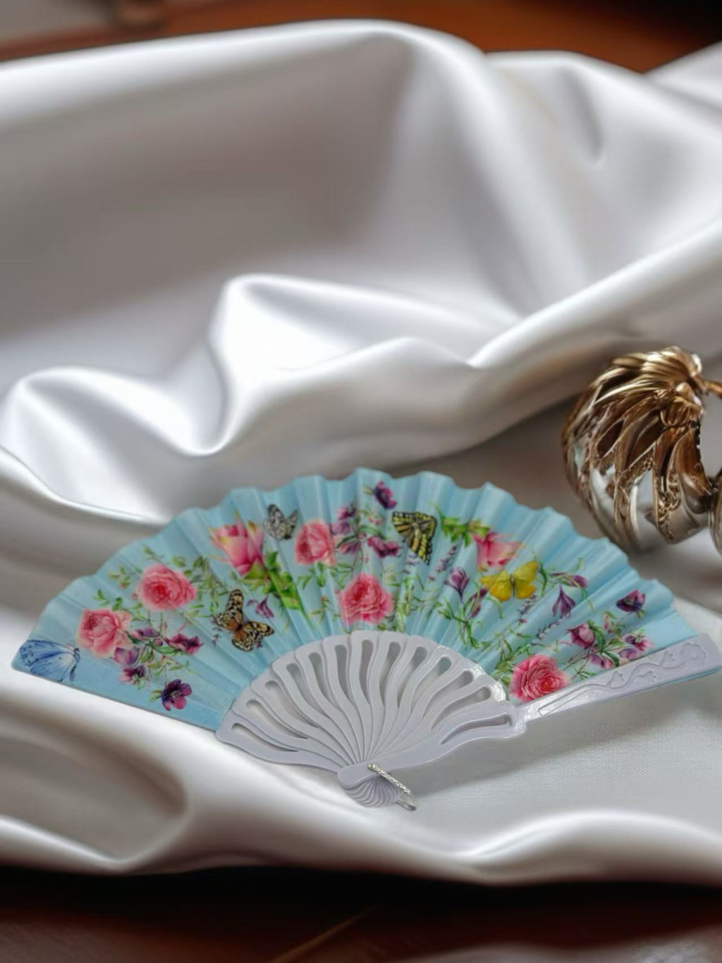 Elegant Floral and Butterfly Hand Fans