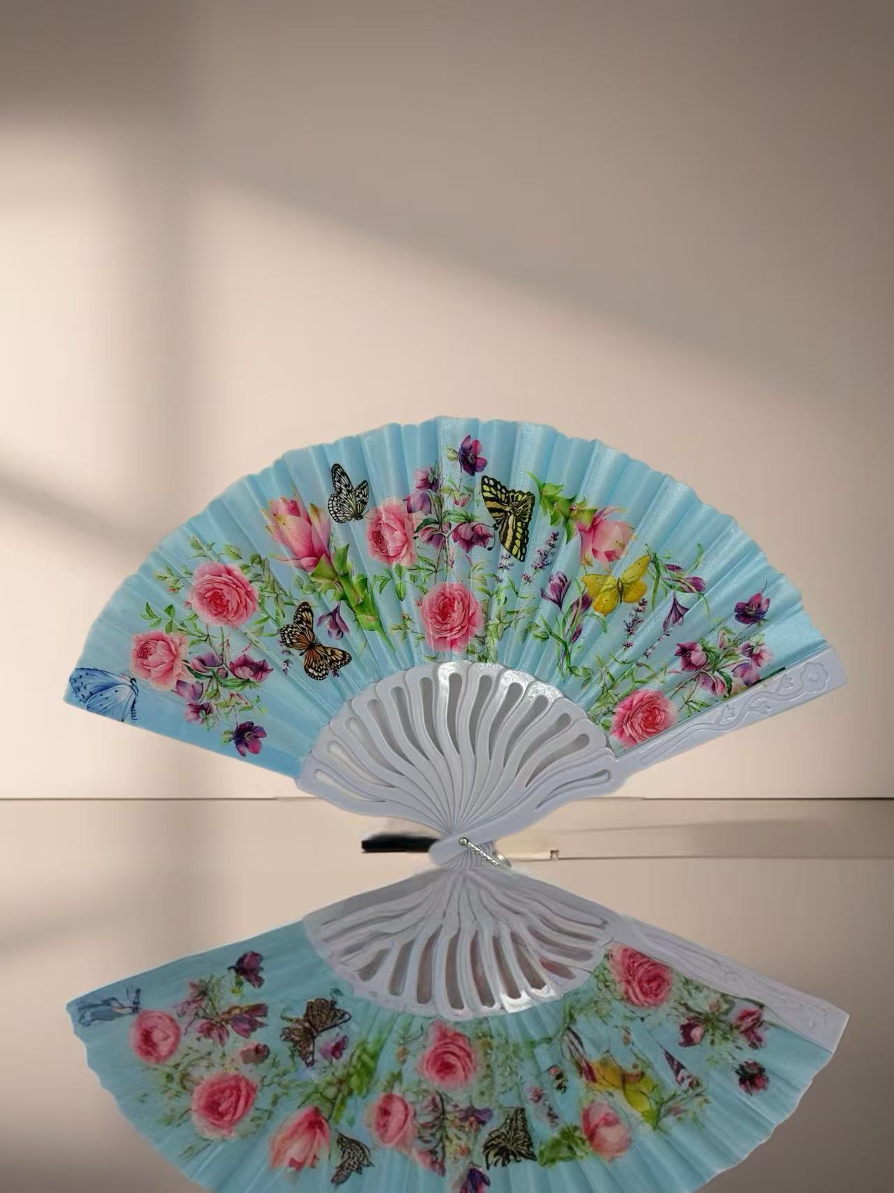 Elegant Floral and Butterfly Hand Fans