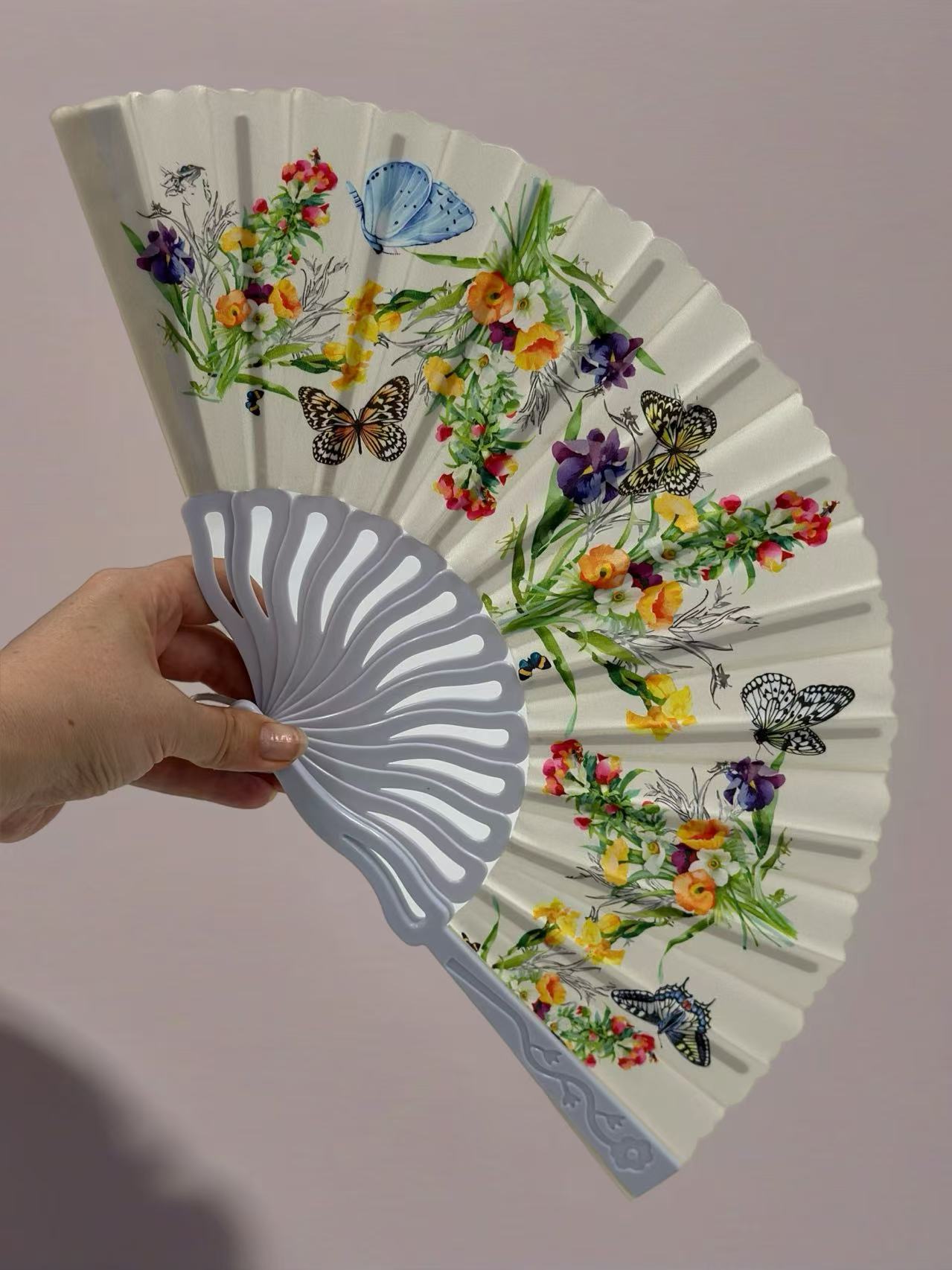 Elegant Floral and Butterfly Hand Fans